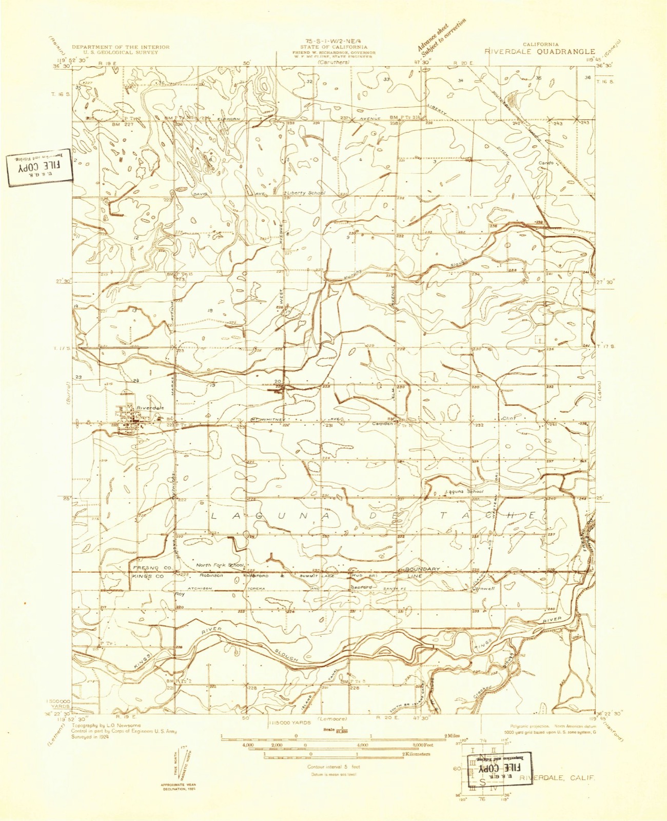 Topographic sheet of Riverdale, surveyed 1924