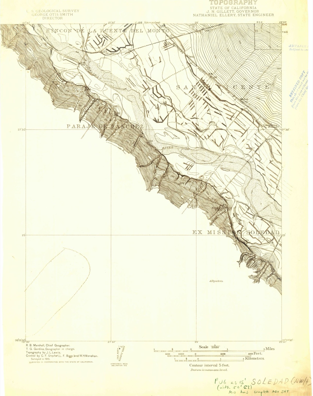 Topographic sheet of Molus, surveyed 1910