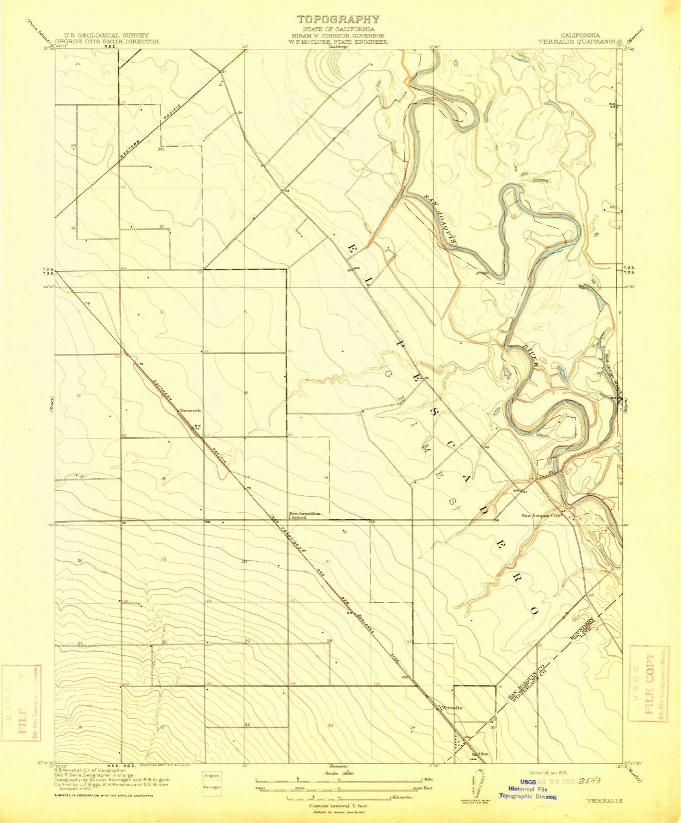 Topographic sheet of San Joaquin River Club, surveyed 1915