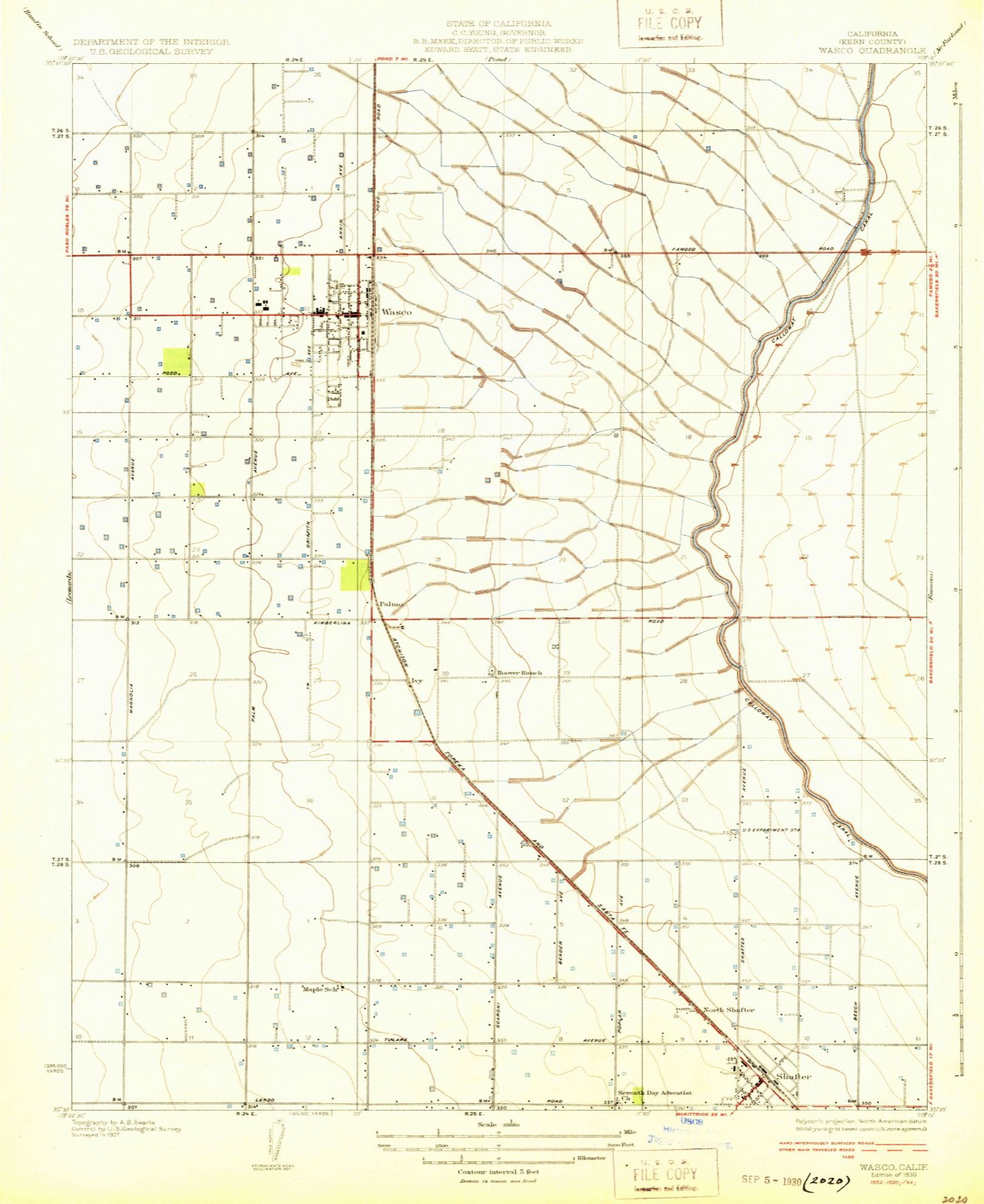 Topographic sheet of Myricks Corner, surveyed 1930