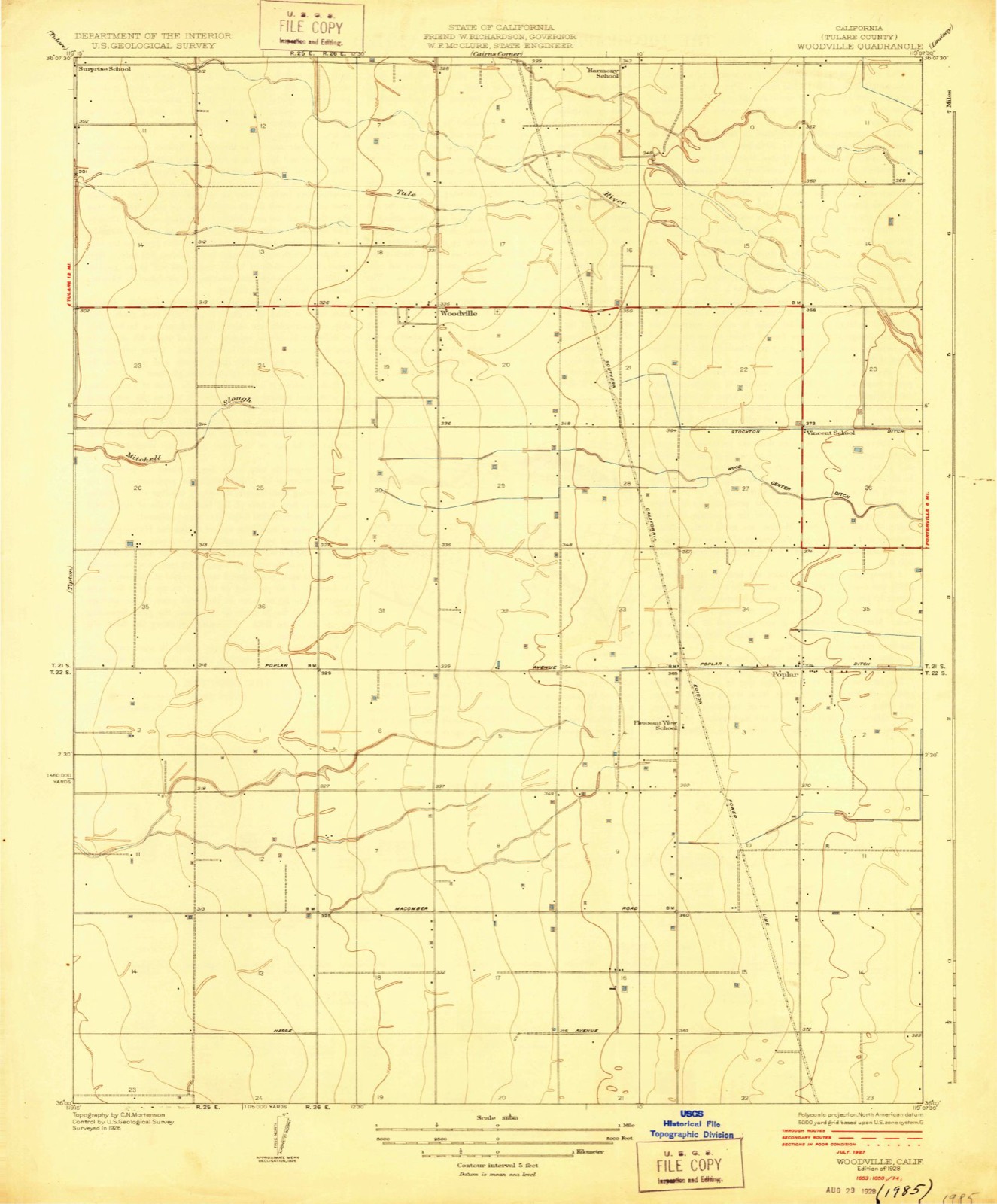 Topographic sheet of Lairds Corner, surveyed 1928