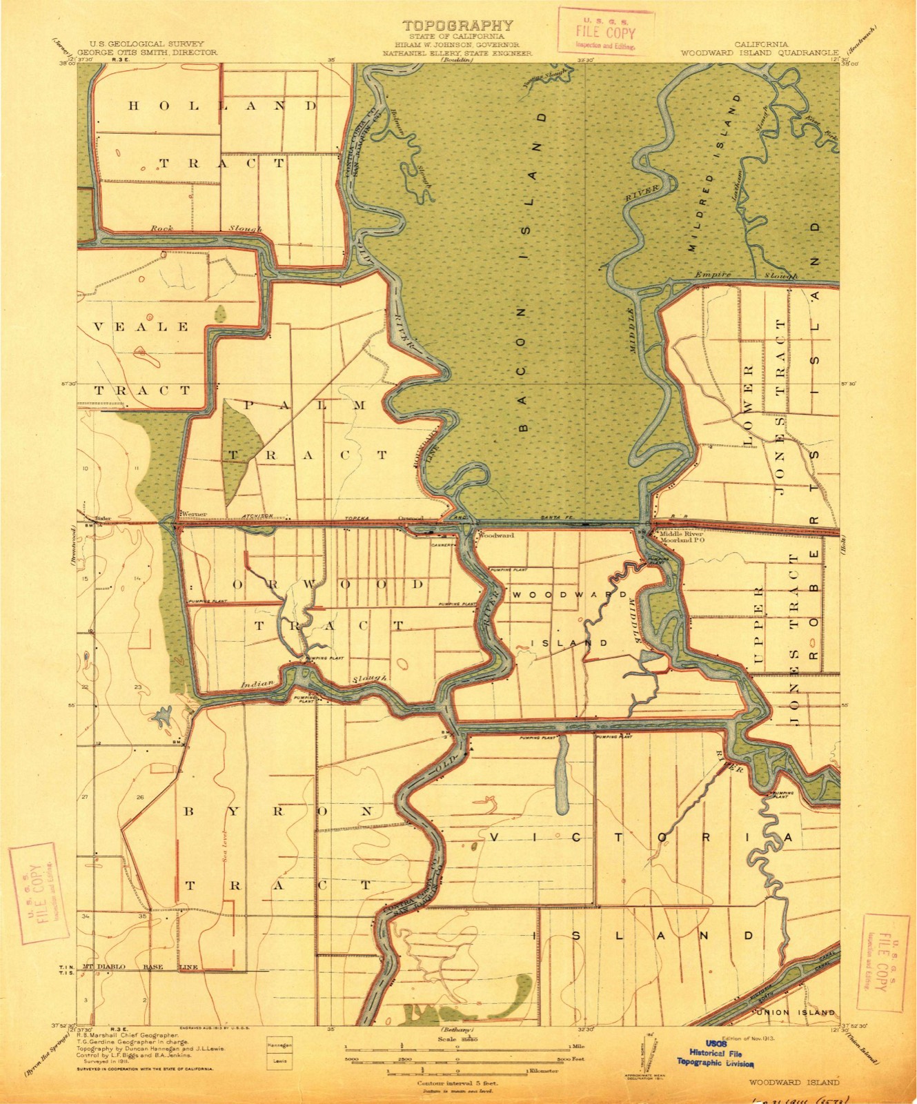 Topographic sheet of Werner, surveyed 1913