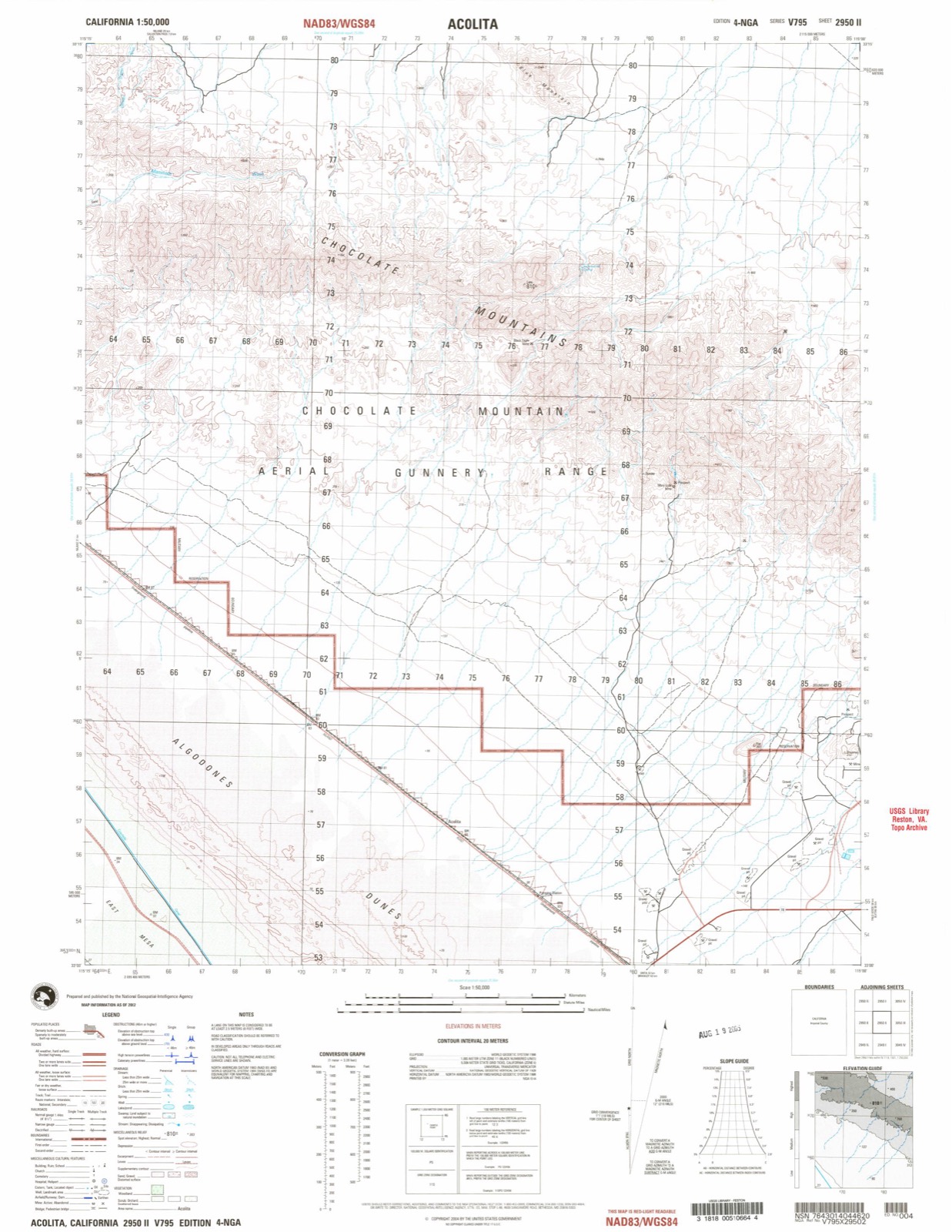 Topographic sheet of Acolita, surveyed 2002