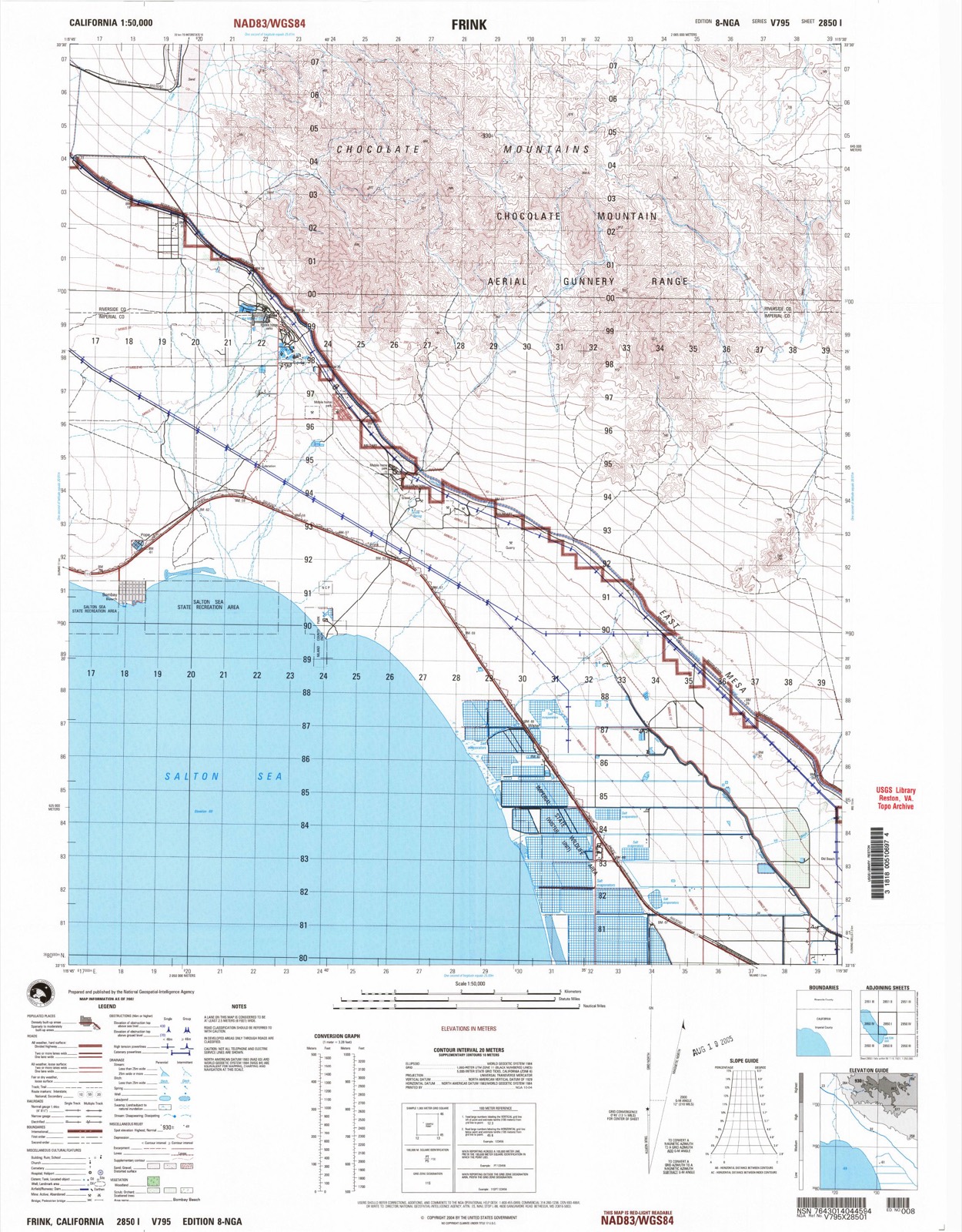 Topographic sheet of Wister, surveyed 2002