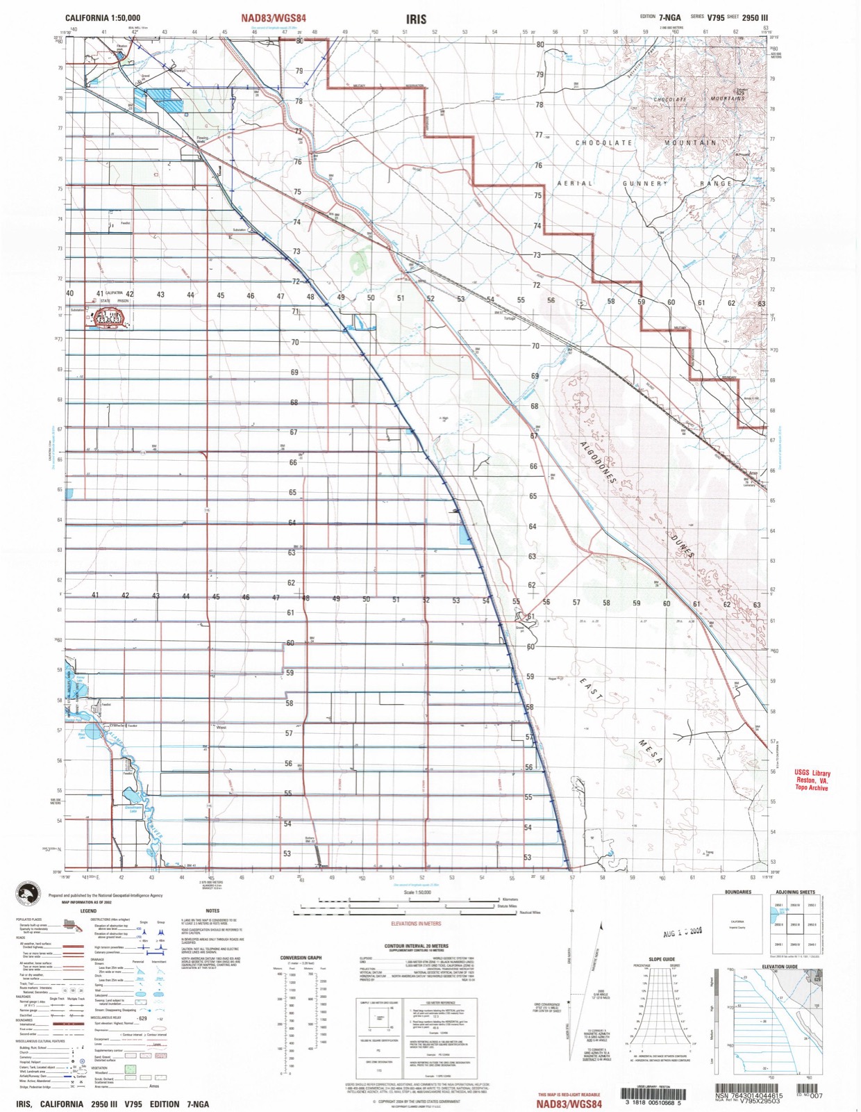 Topographic sheet of Iris, surveyed 2002