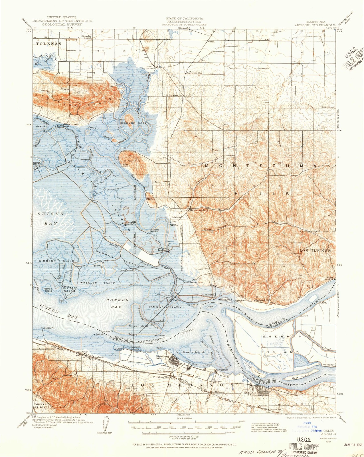 Topographic sheet of Dutton, surveyed 1907