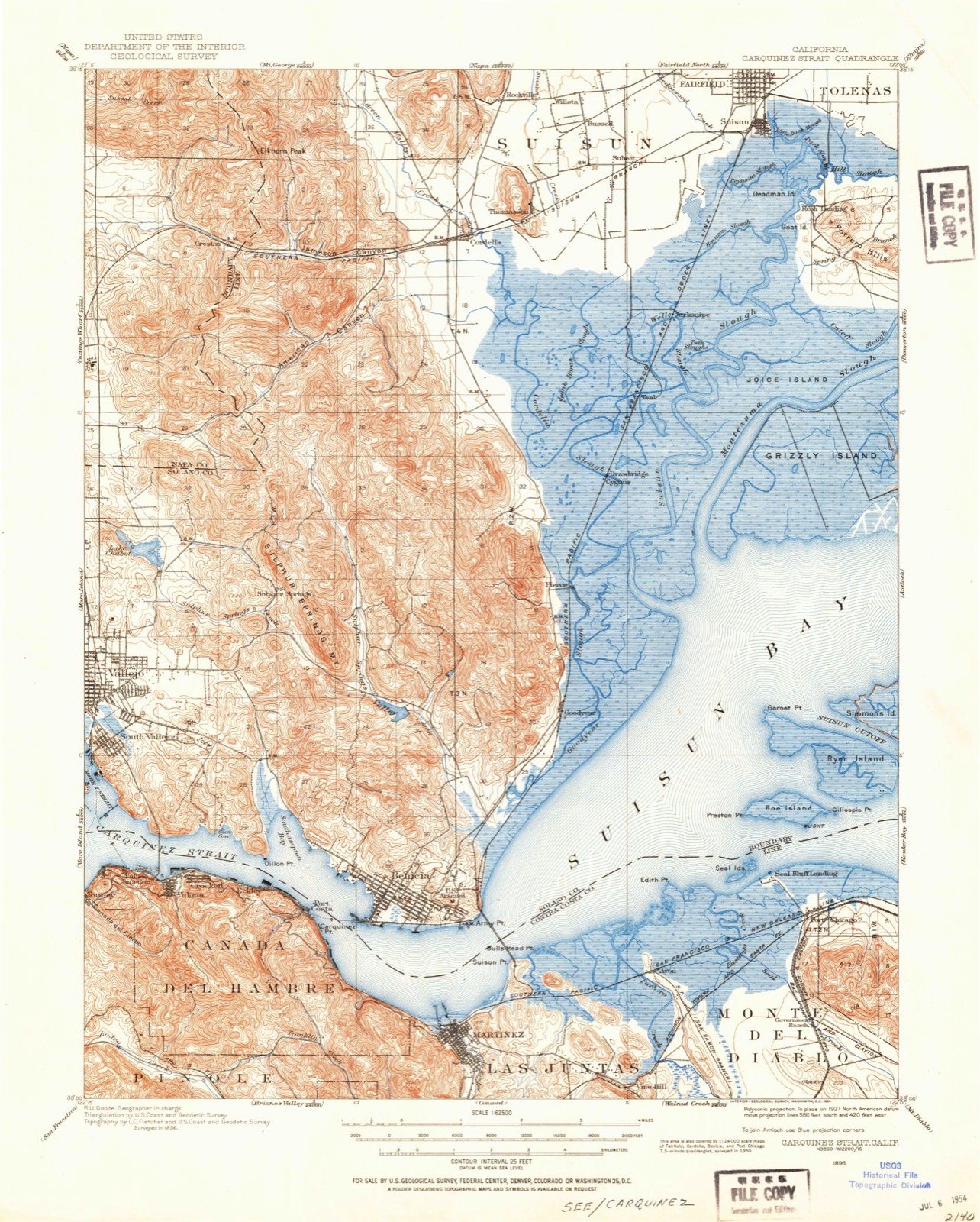 Topographic sheet of Fairfield, surveyed 1896