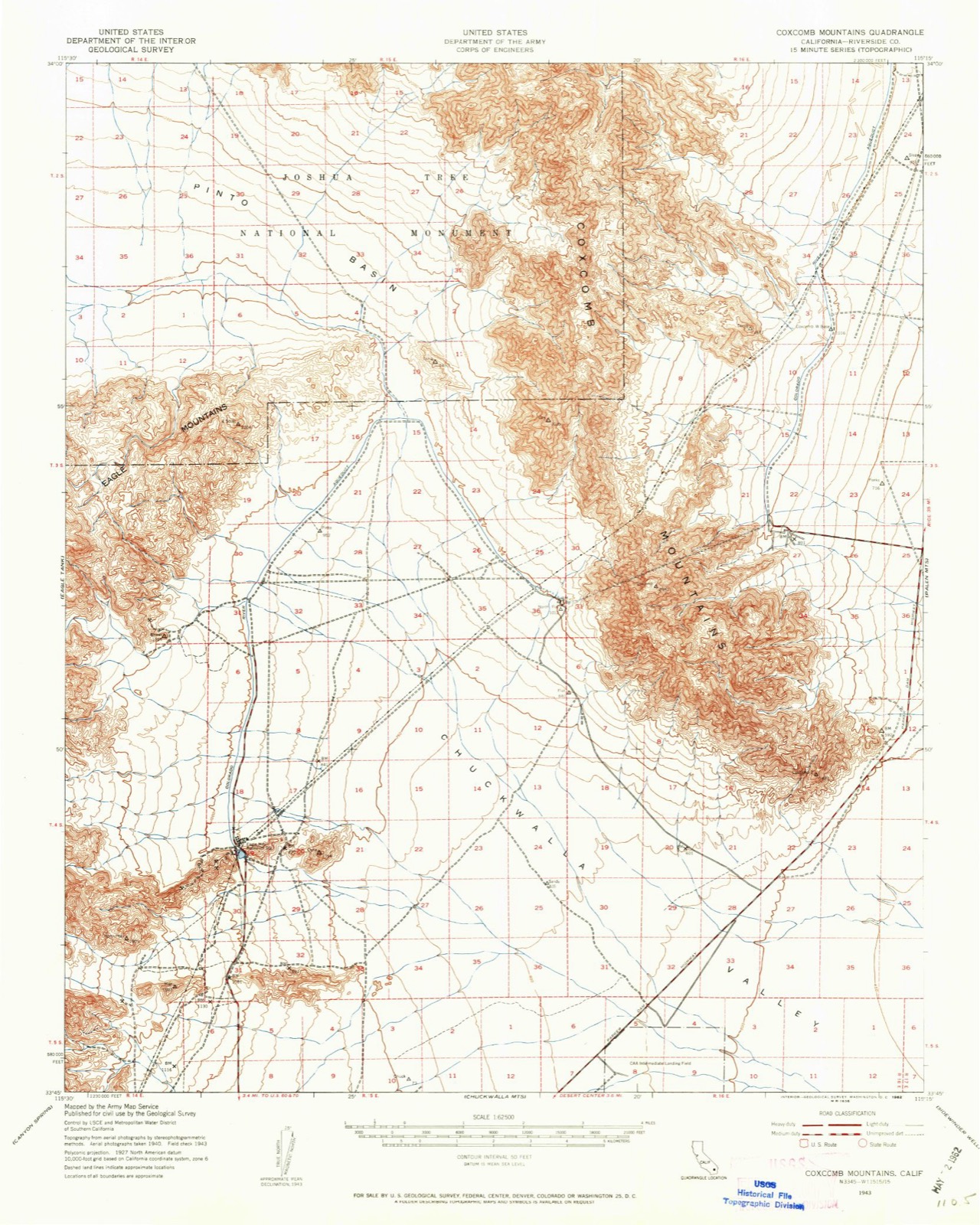 Topographic sheet of Eagle Mountain, surveyed 1943