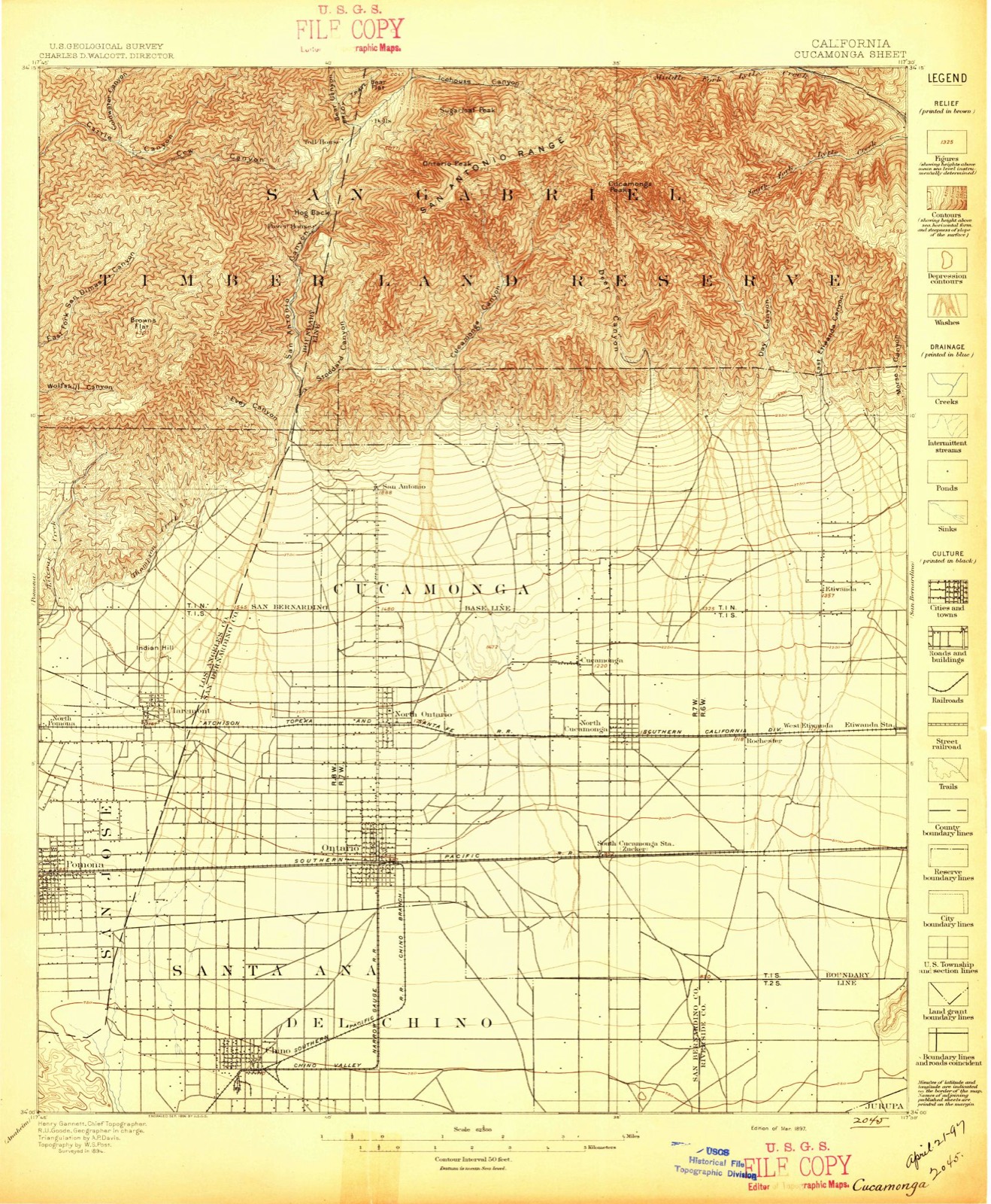 Topographic sheet of Ballou, surveyed 1897