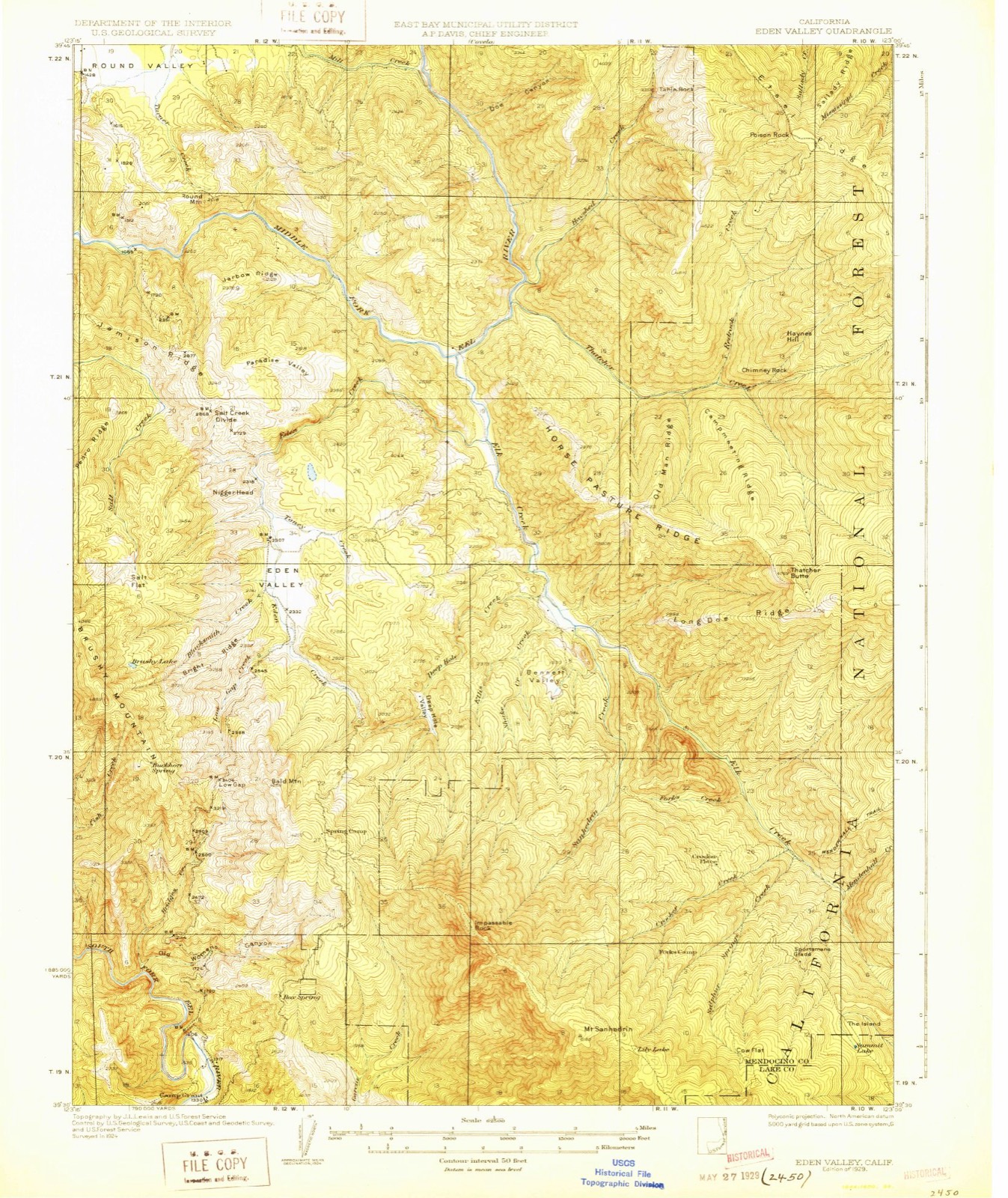 Topographic sheet of Marks Place, surveyed 1929