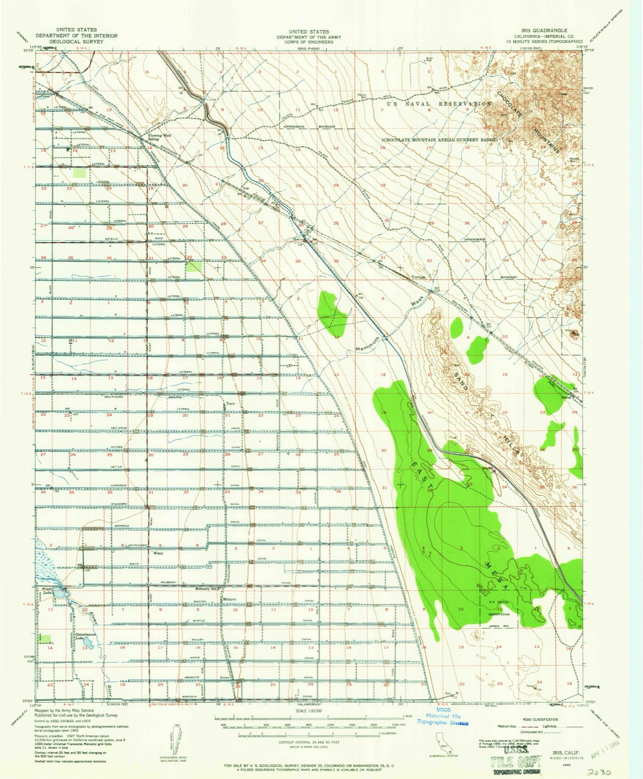 Topographic sheet of Iris, surveyed 1940