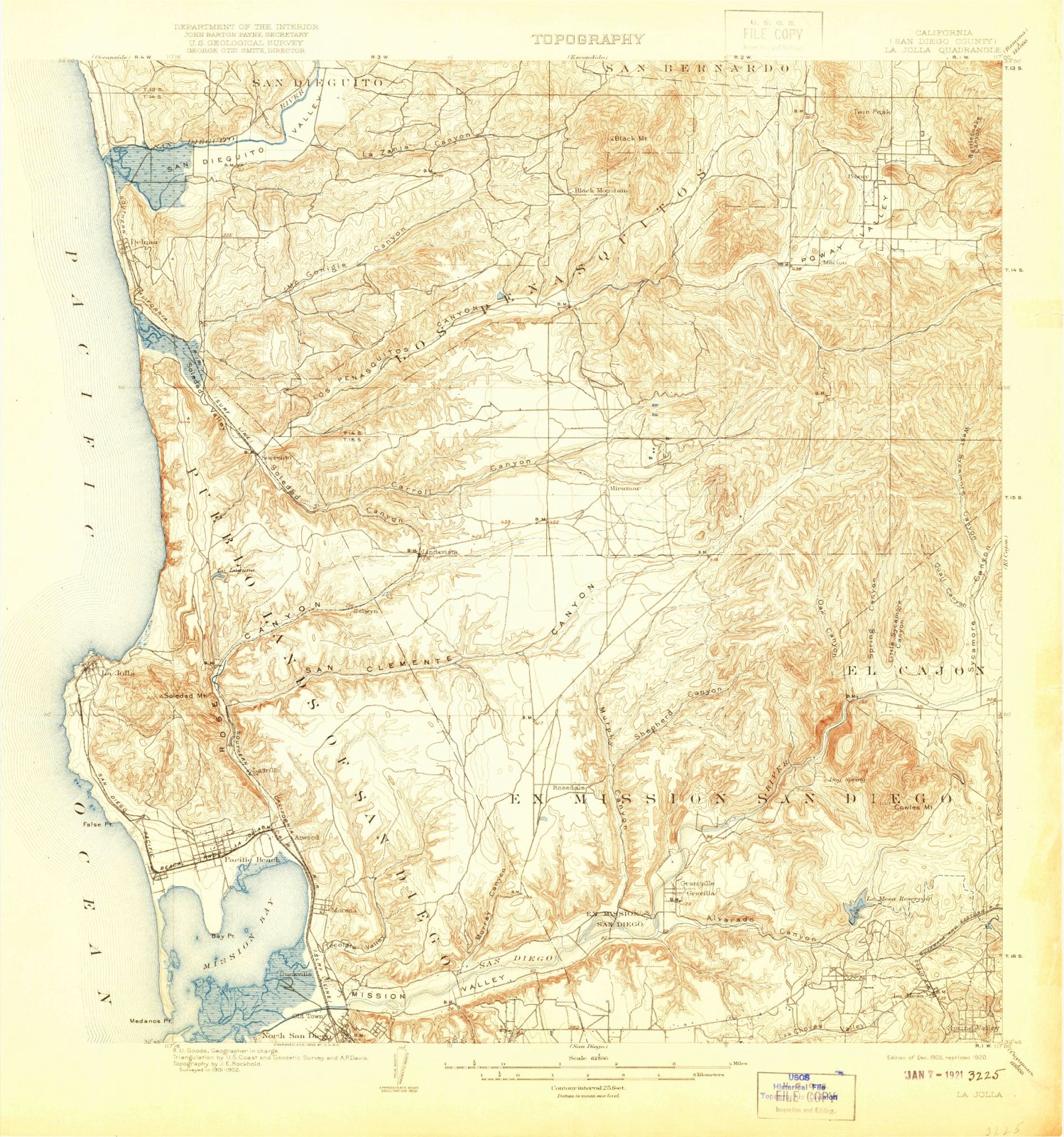 Topographic sheet of Selwyn (historical), surveyed 1903