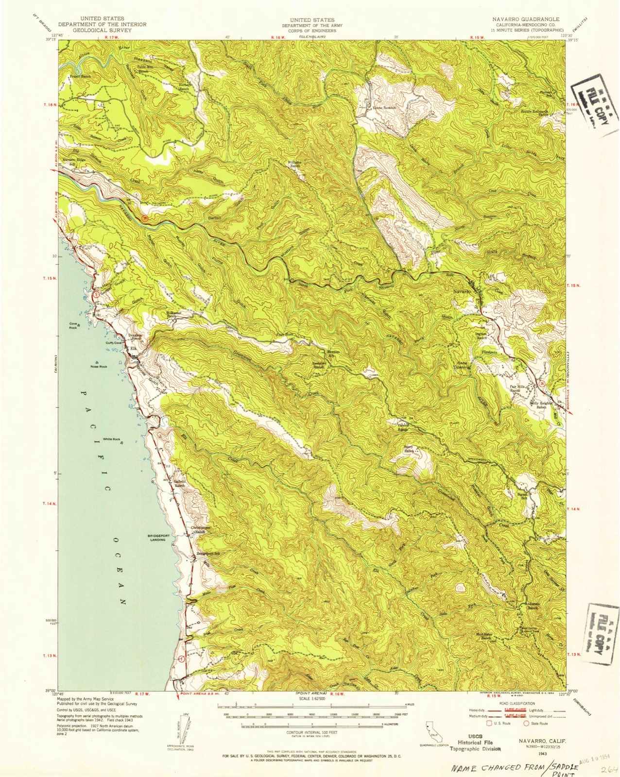 Topographic sheet of Navarro, surveyed 1943