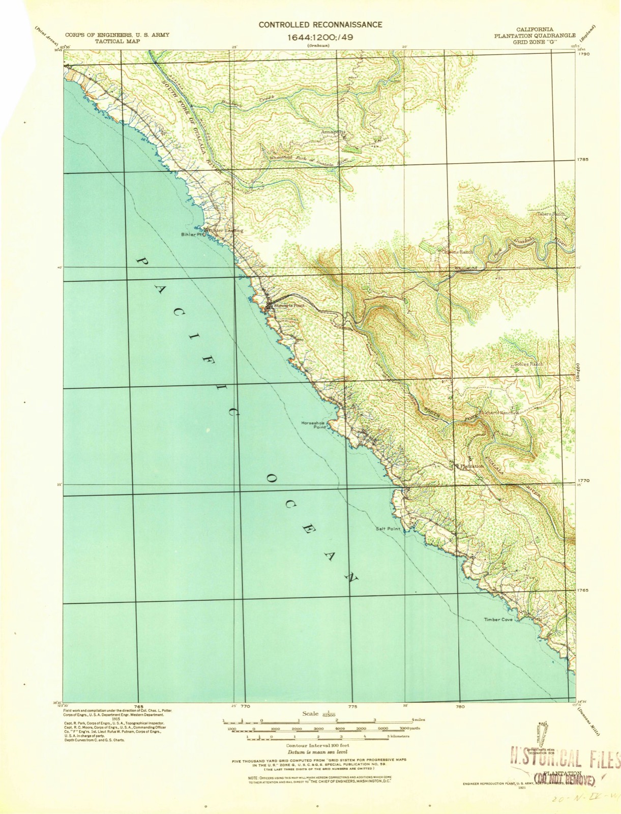 Topographic sheet of Stewarts Point, surveyed 1921