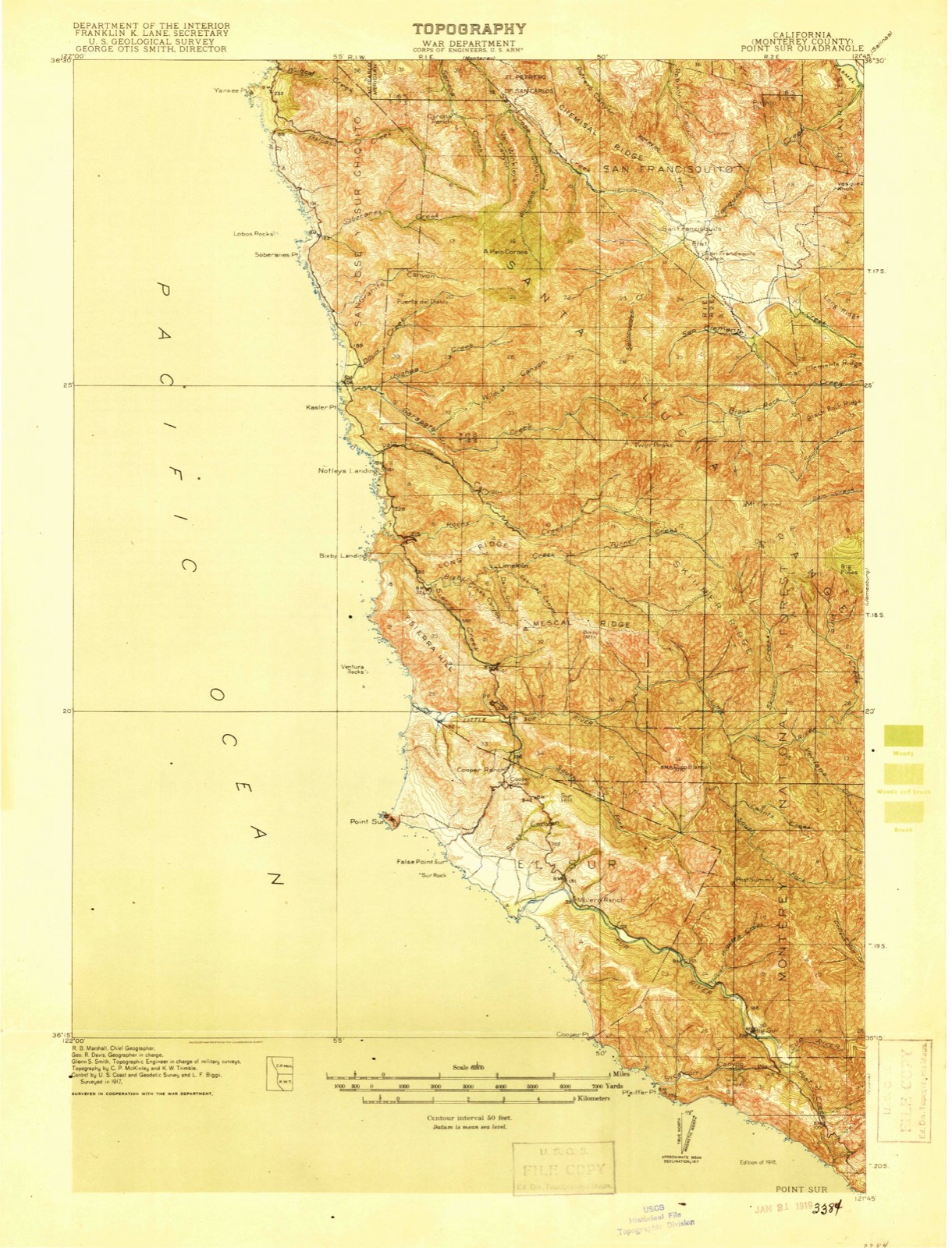 Topographic sheet of Notleys Landing, surveyed 1918