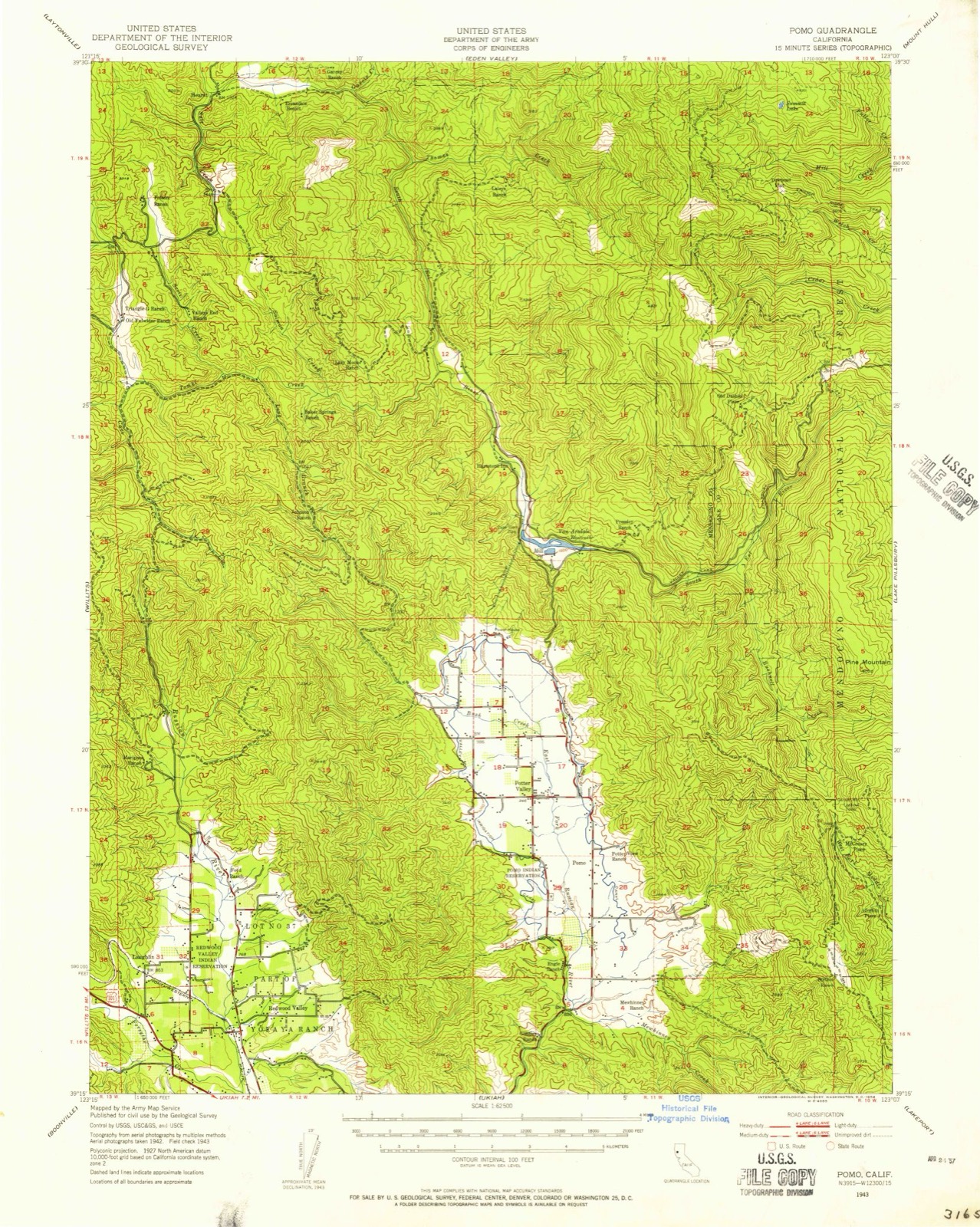 Topographic sheet of Hearst, surveyed 1943