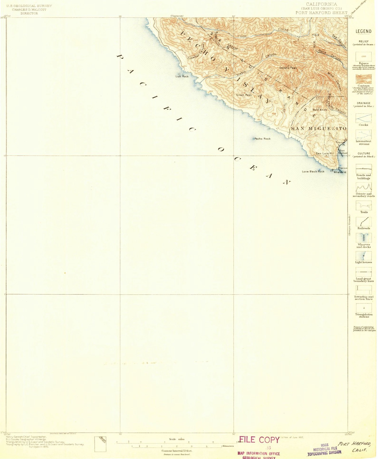 Topographic sheet of Port San Luis, surveyed 1897