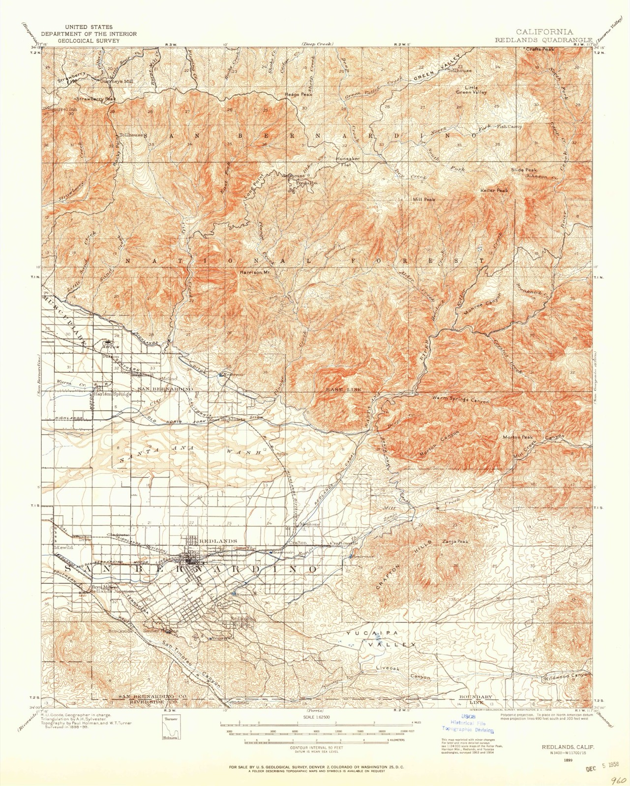 Topographic sheet of Agua Fria, surveyed 1899