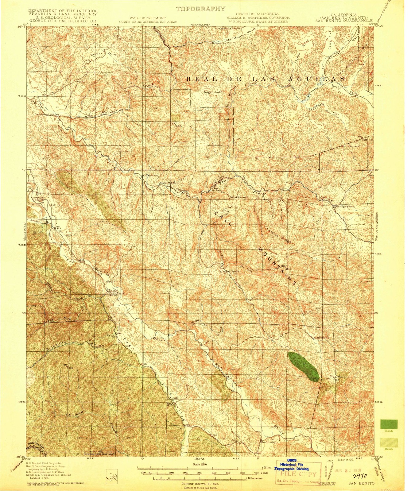 Topographic sheet of San Benito, surveyed 1919
