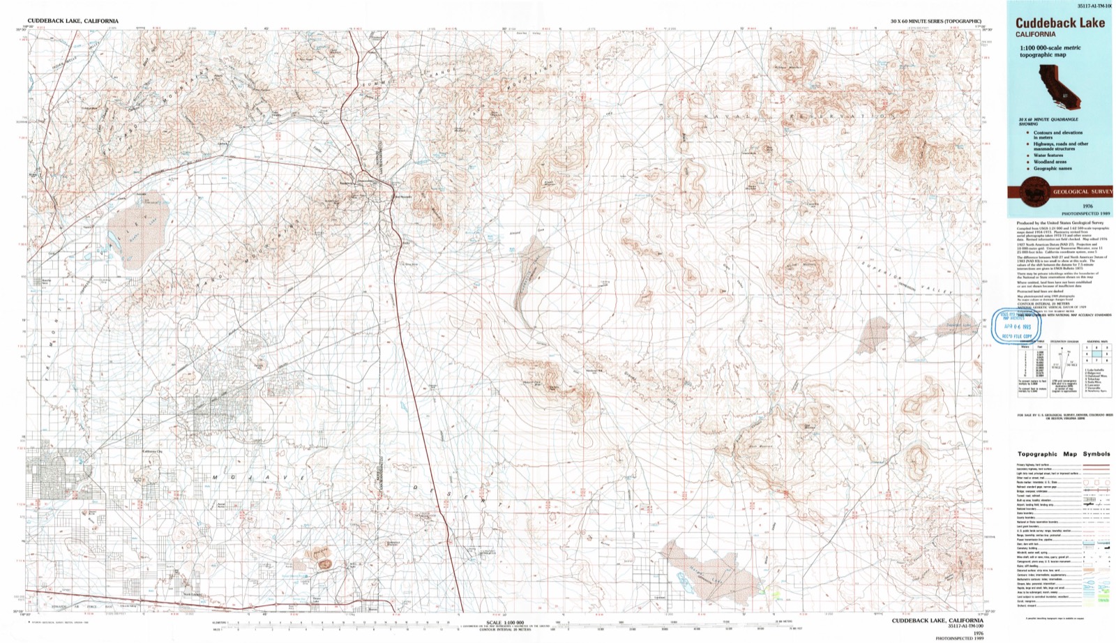Topographic sheet of Searles, surveyed 1976