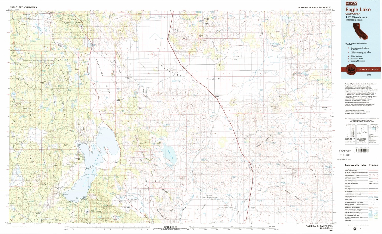 Topographic sheet of Shumway, surveyed 1992