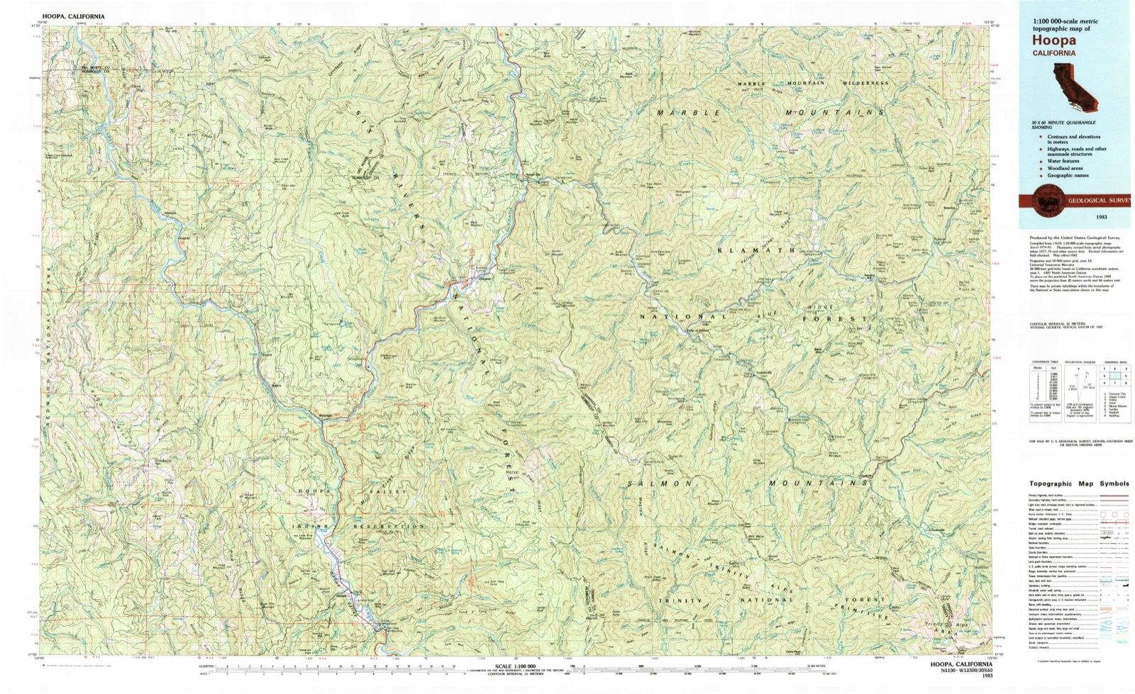 Topographic sheet covering Lyons Ranches Historic District, surveyed 1983