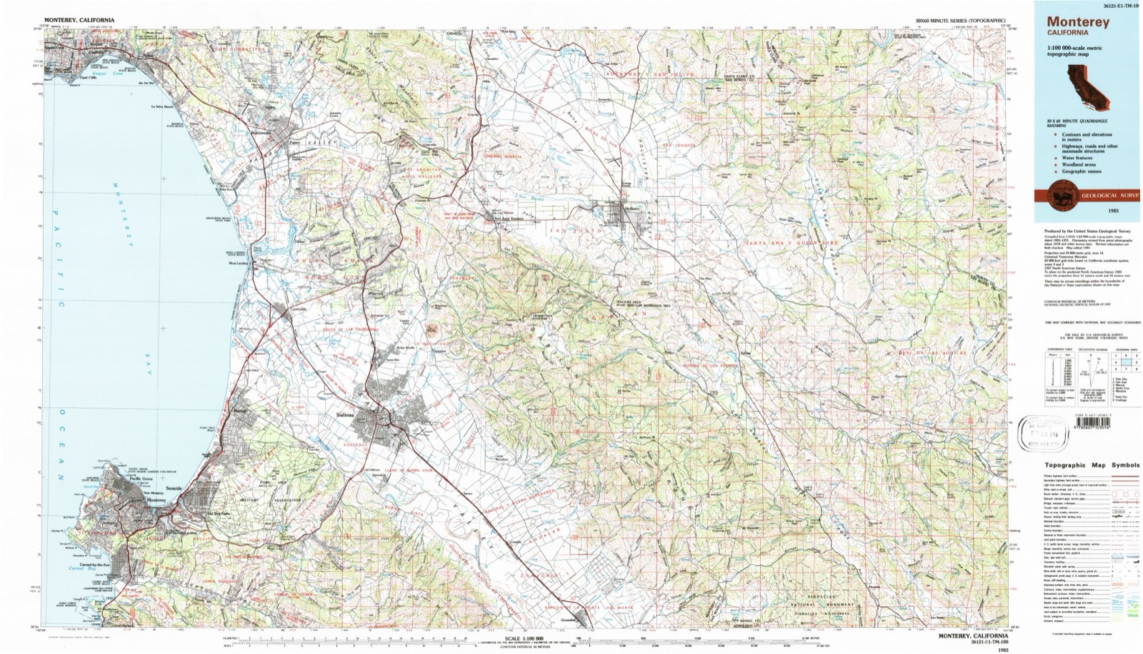 Topographic sheet of Creekside, surveyed 1983