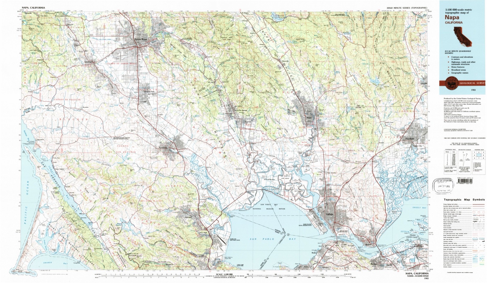 Topographic sheet of Freestone, surveyed 1983