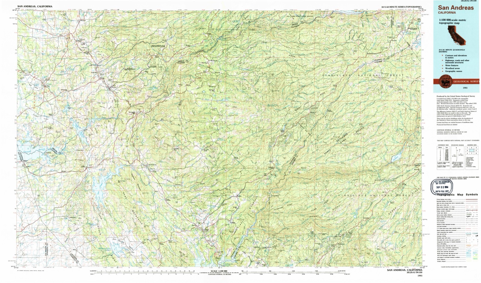 Topographic sheet of Burson, surveyed 1993