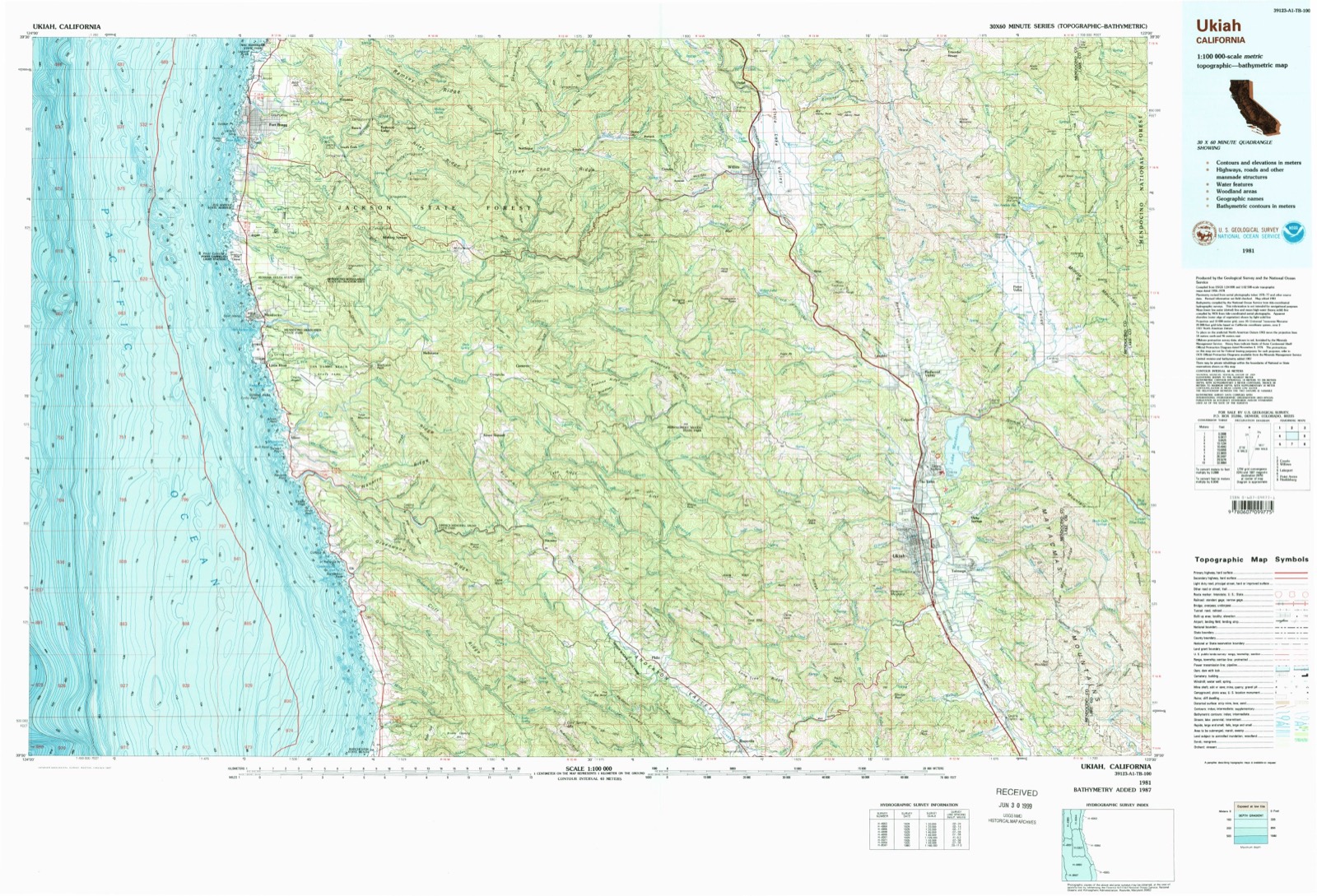 Topographic sheet of Talmage, surveyed 1981