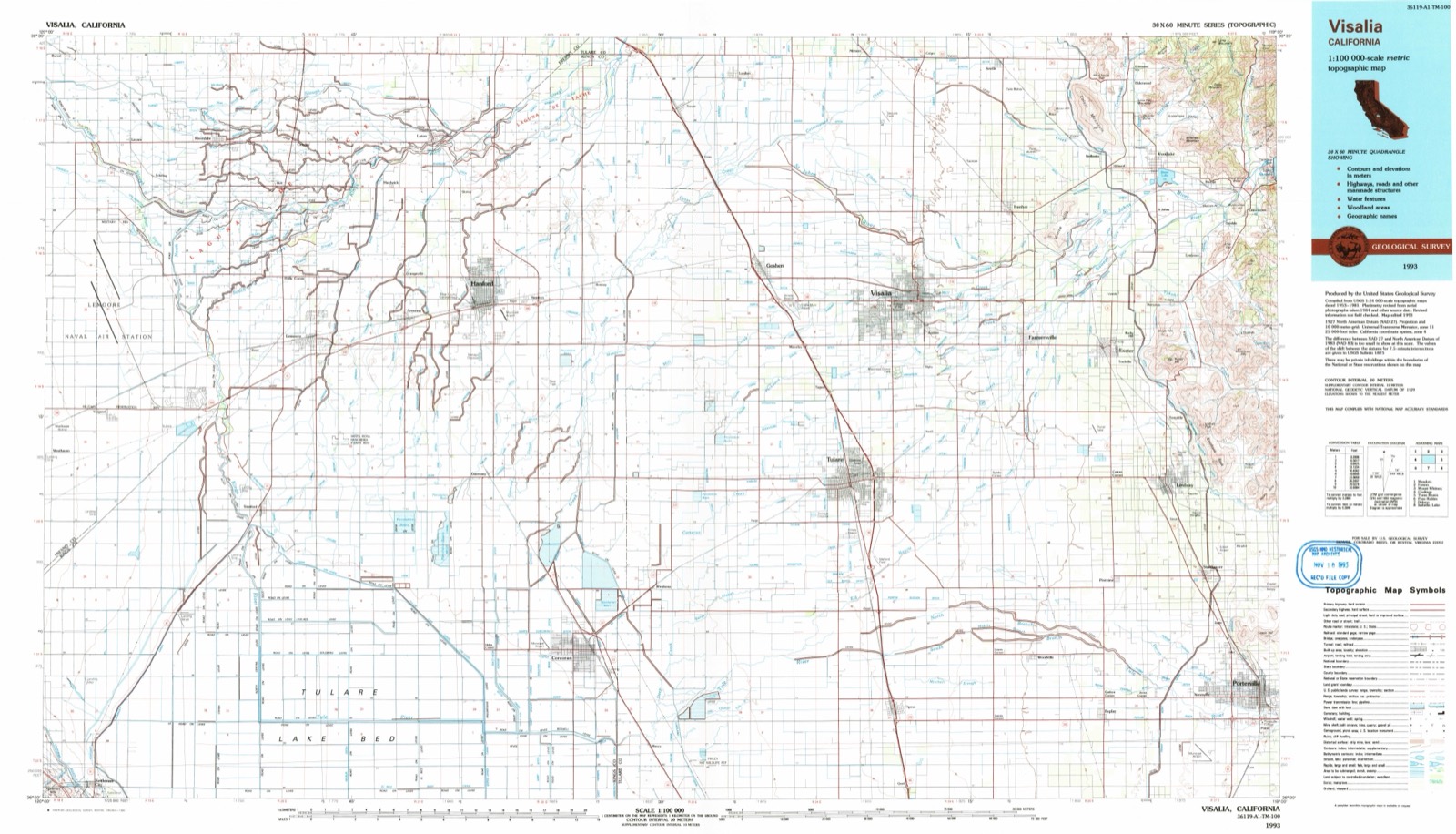Topographic sheet of Shell, surveyed 1993