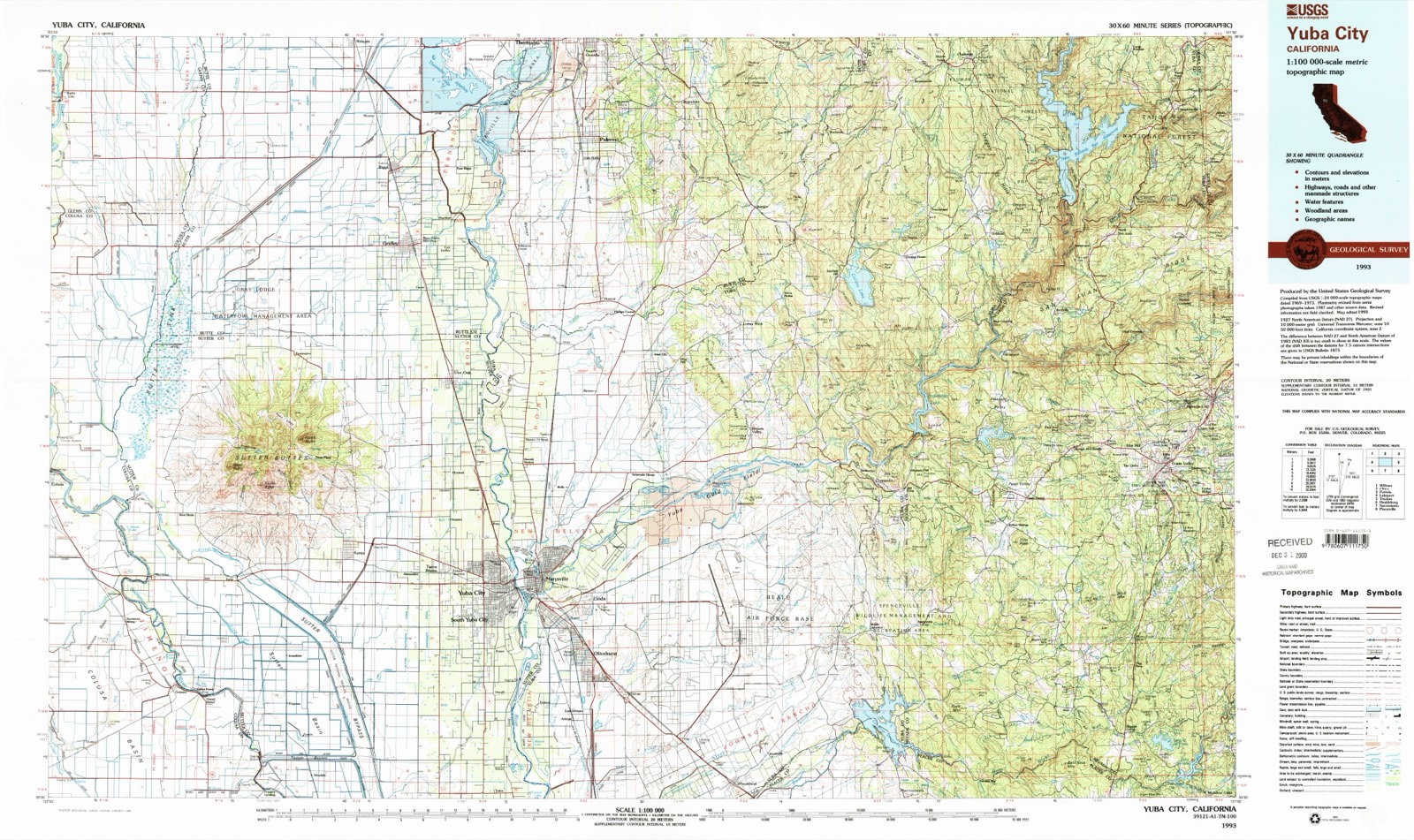 Topographic sheet of Abbott, surveyed 1993