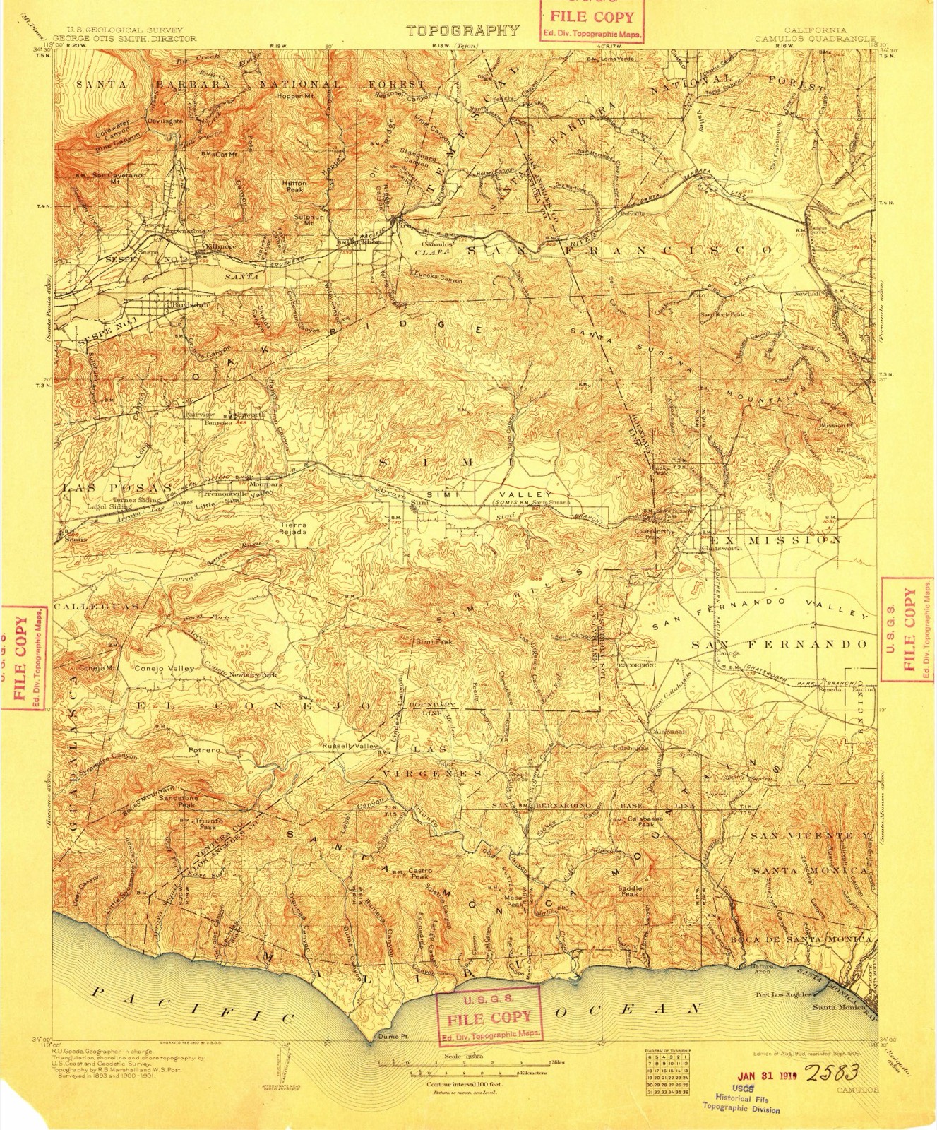 Topographic sheet of Corriganville, surveyed 1903
