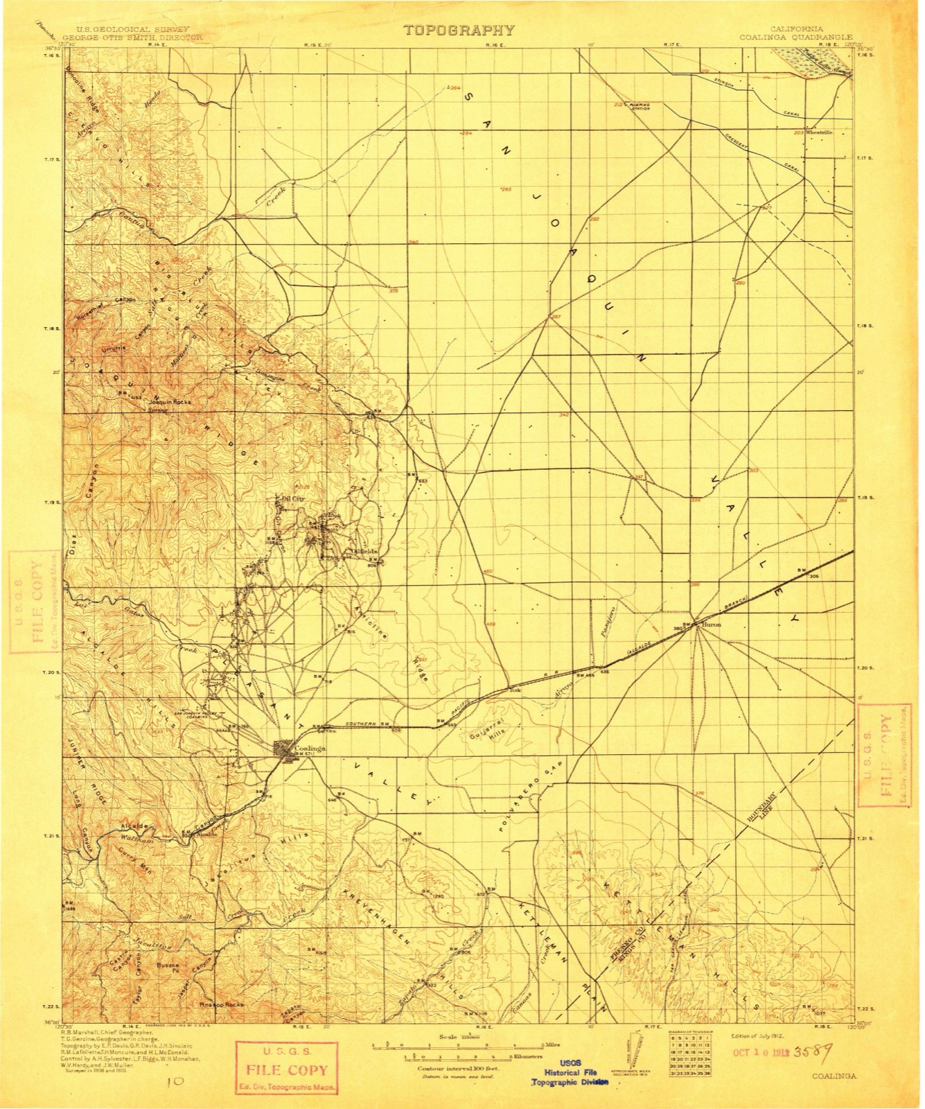 Topographic sheet of Five Points, surveyed 1912