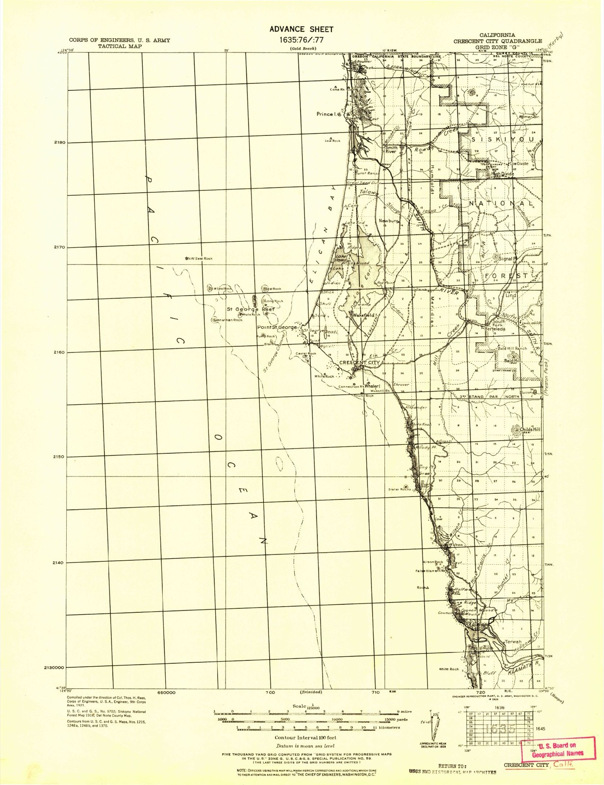 Topographic sheet of Smith River, surveyed 1929