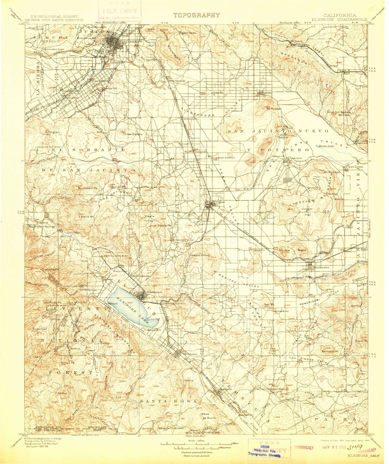 Topographic sheet of Egan, surveyed 1901