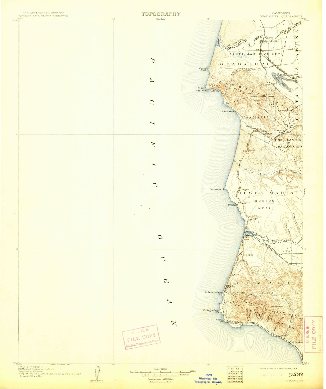 Topographic sheet of Arguello, surveyed 1905