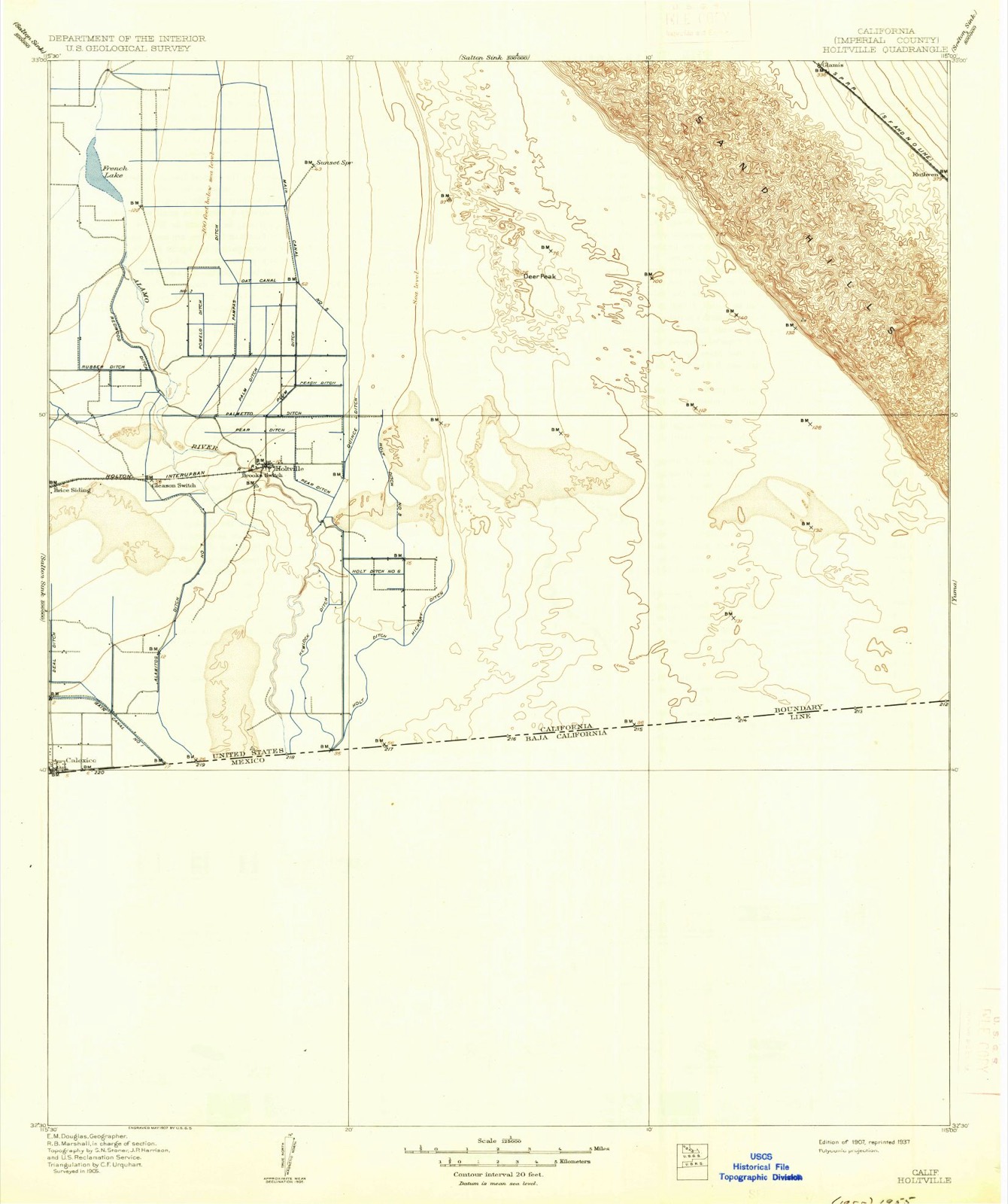 Topographic sheet of Ruthven, surveyed 1907