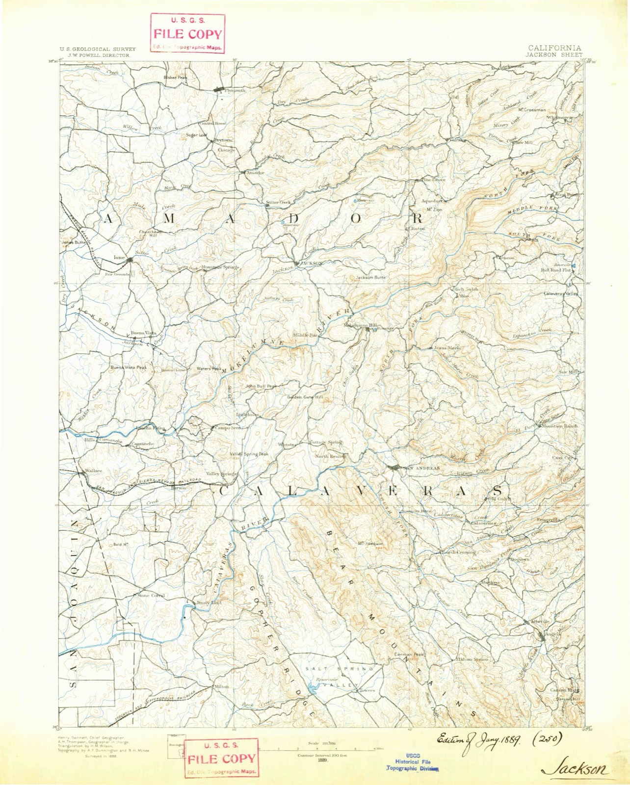 Topographic sheet of Burson, surveyed 1889