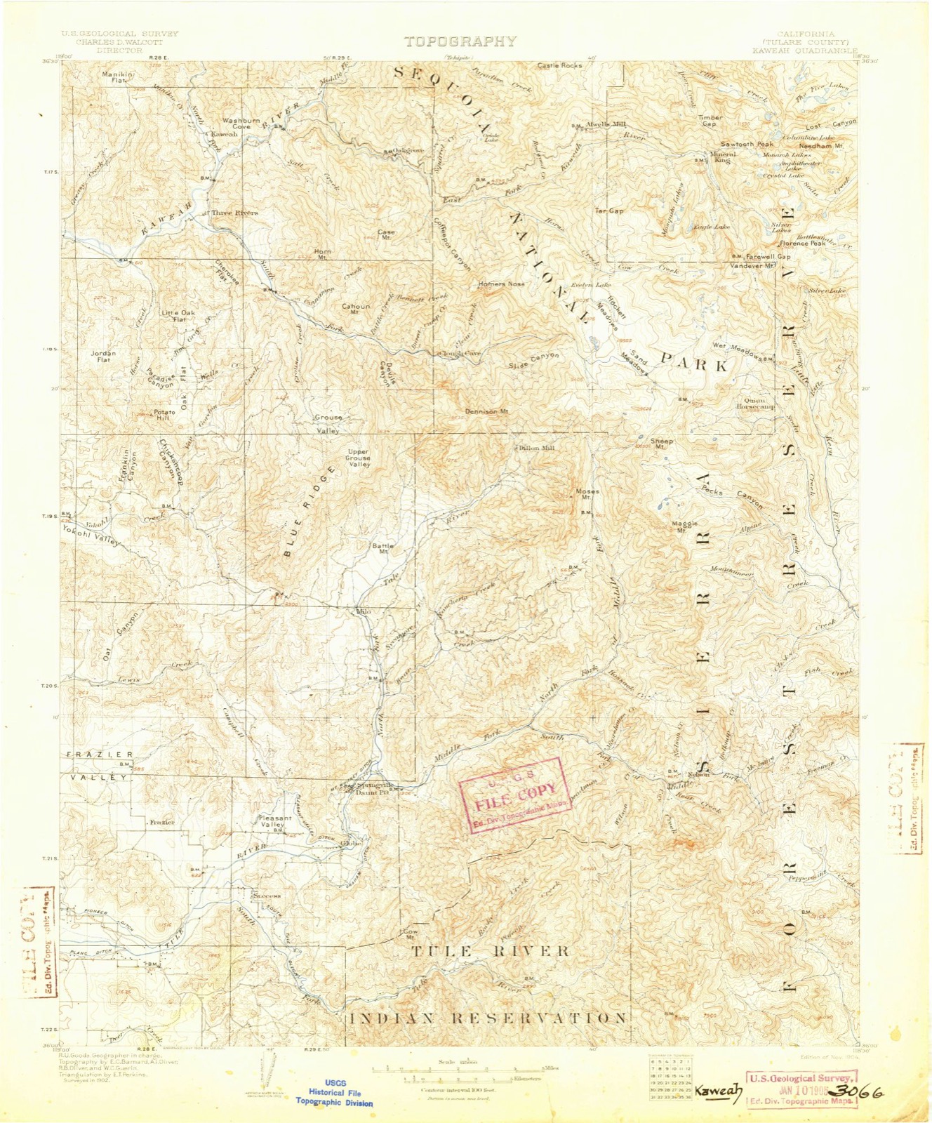 Topographic sheet of Cedar Slope, surveyed 1904