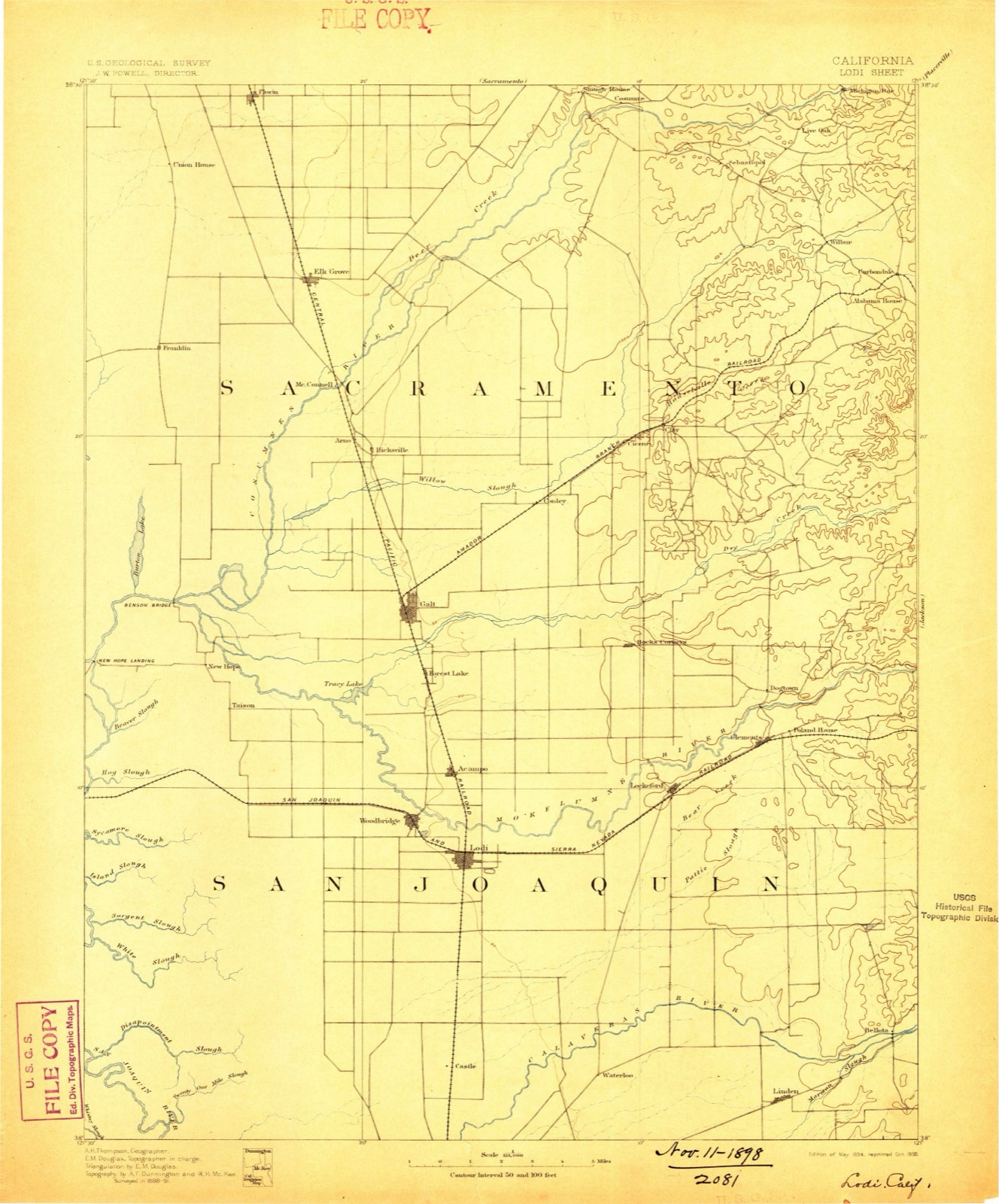 Topographic sheet of Waterloo, surveyed 1894