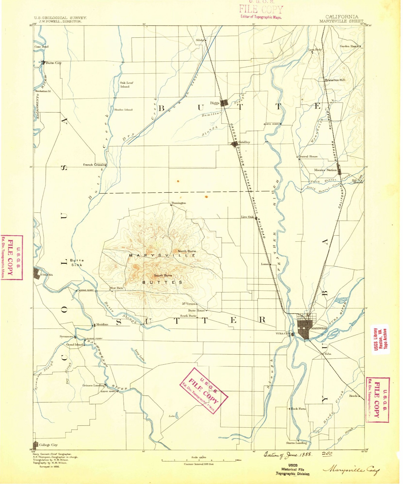 Topographic sheet of Abbott, surveyed 1888