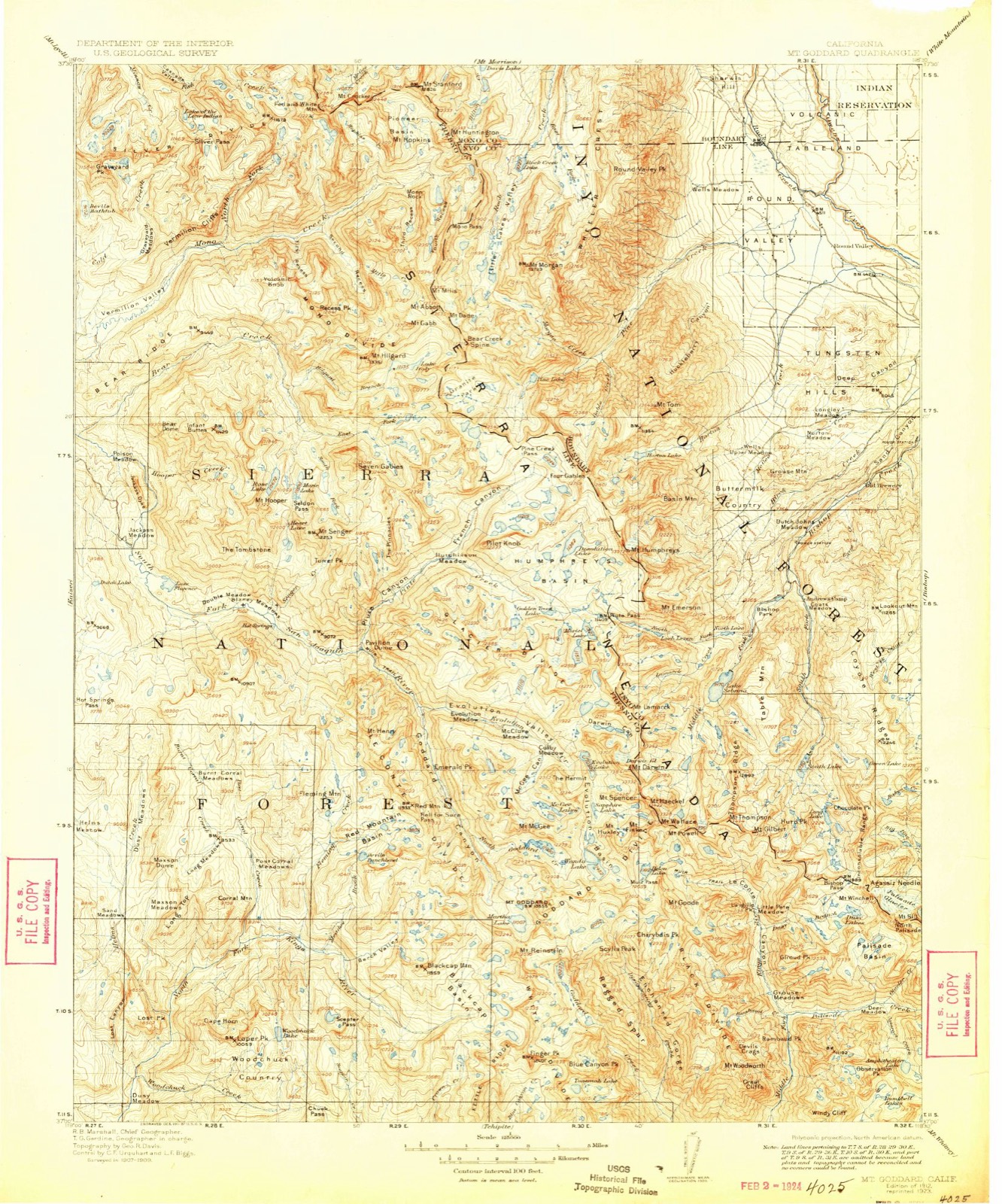 Topographic sheet of Alta Vista, surveyed 1912