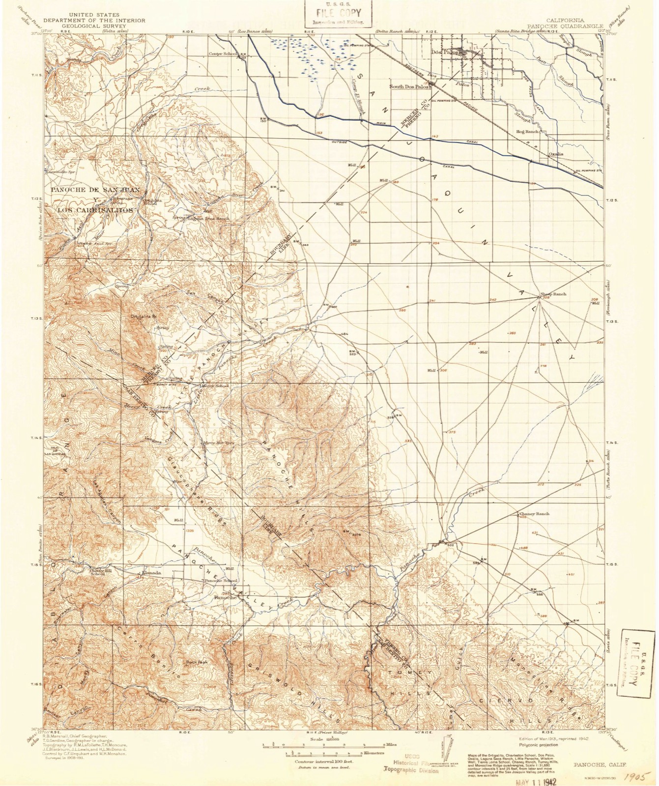 Topographic sheet of Brito, surveyed 1913