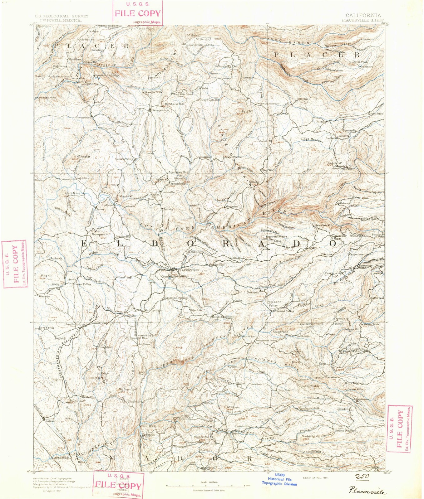 Topographic sheet of Enterprise, surveyed 1891