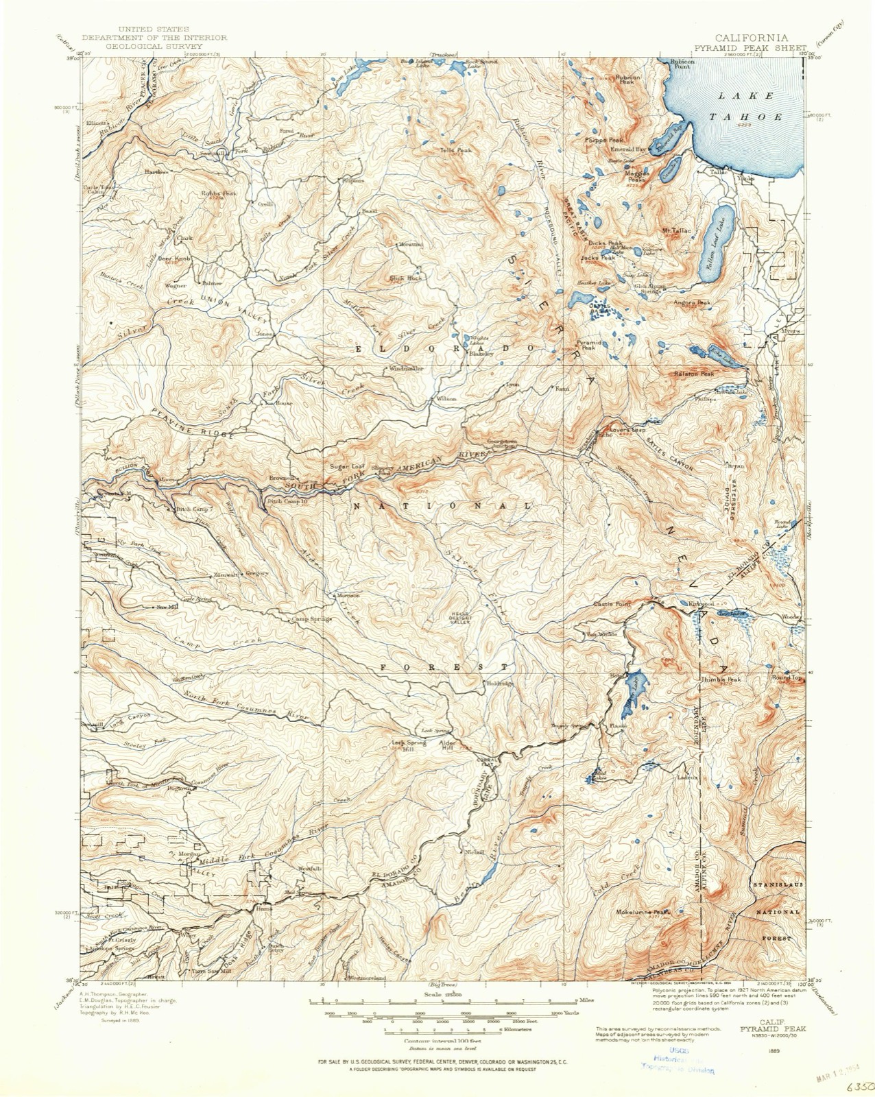 Topographic sheet of Griminger, surveyed 1889