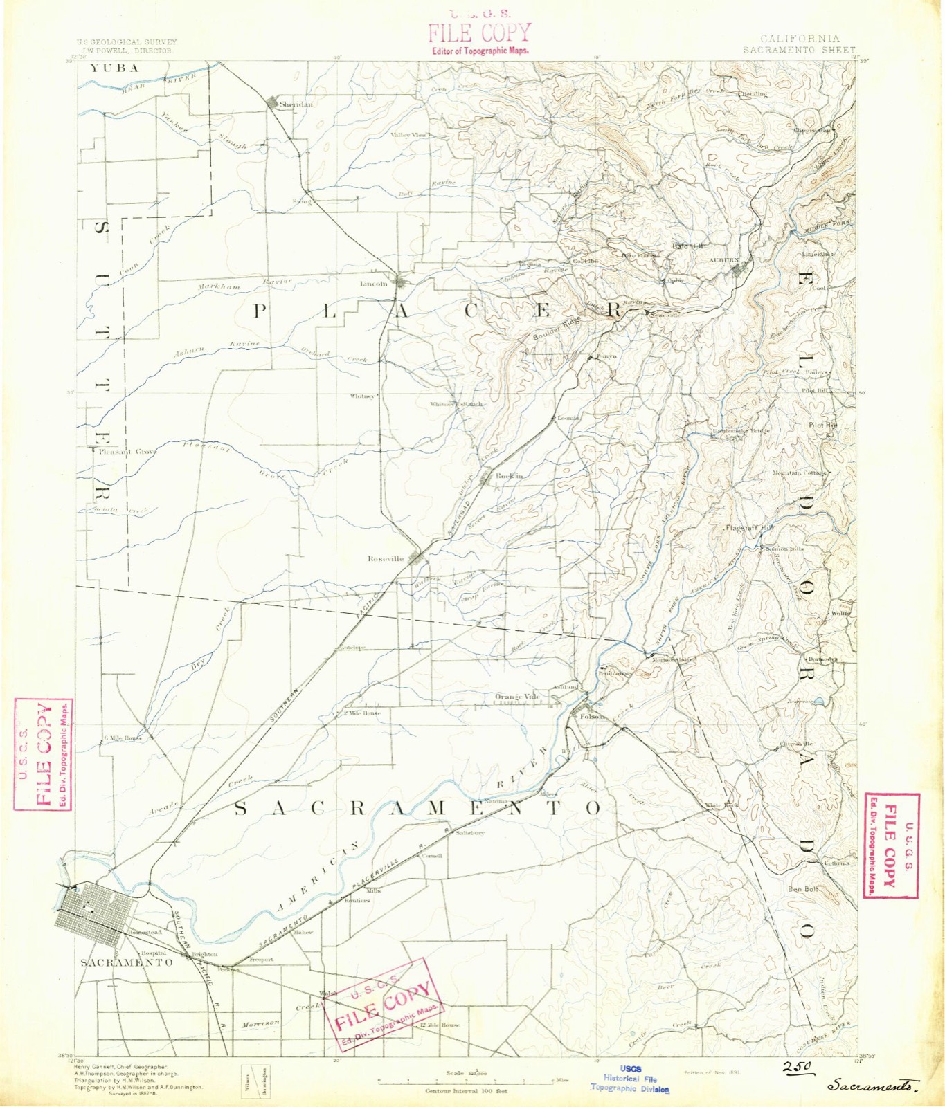 Topographic sheet of Sankey, surveyed 1891