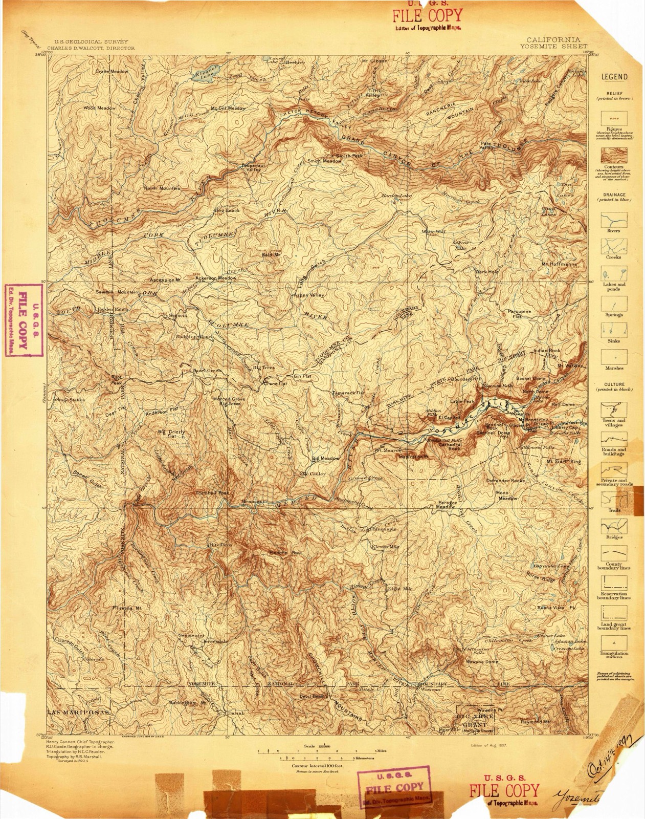 Topographic sheet of Midpines, surveyed 1897