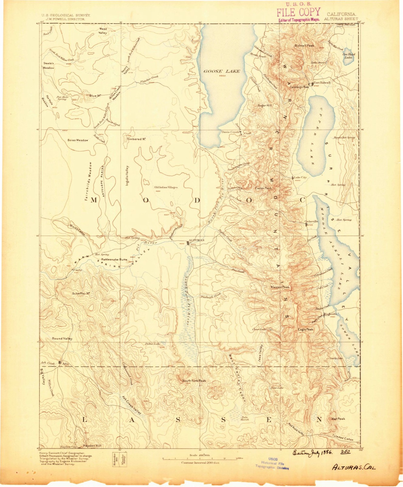 Topographic sheet of Derner, surveyed 1886