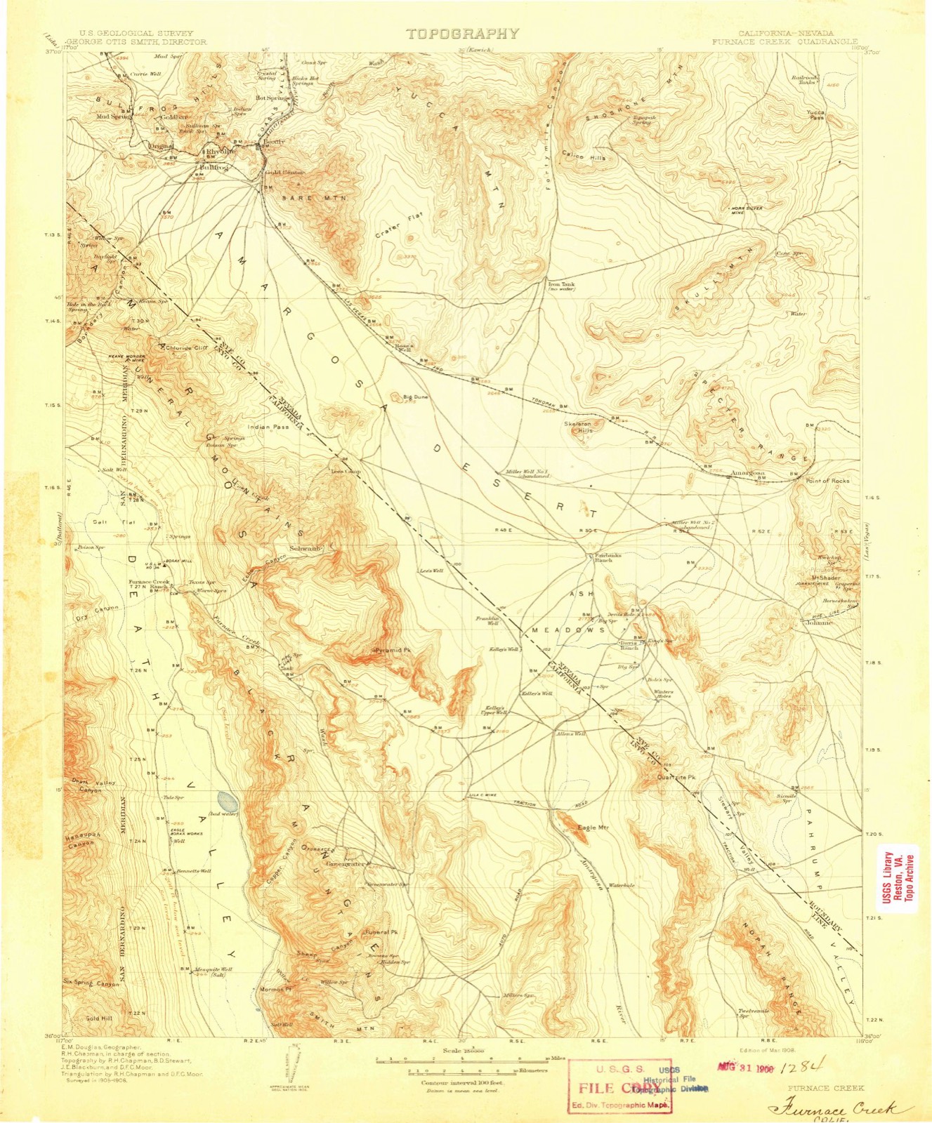 Topographic sheet of Ryan, surveyed 1908
